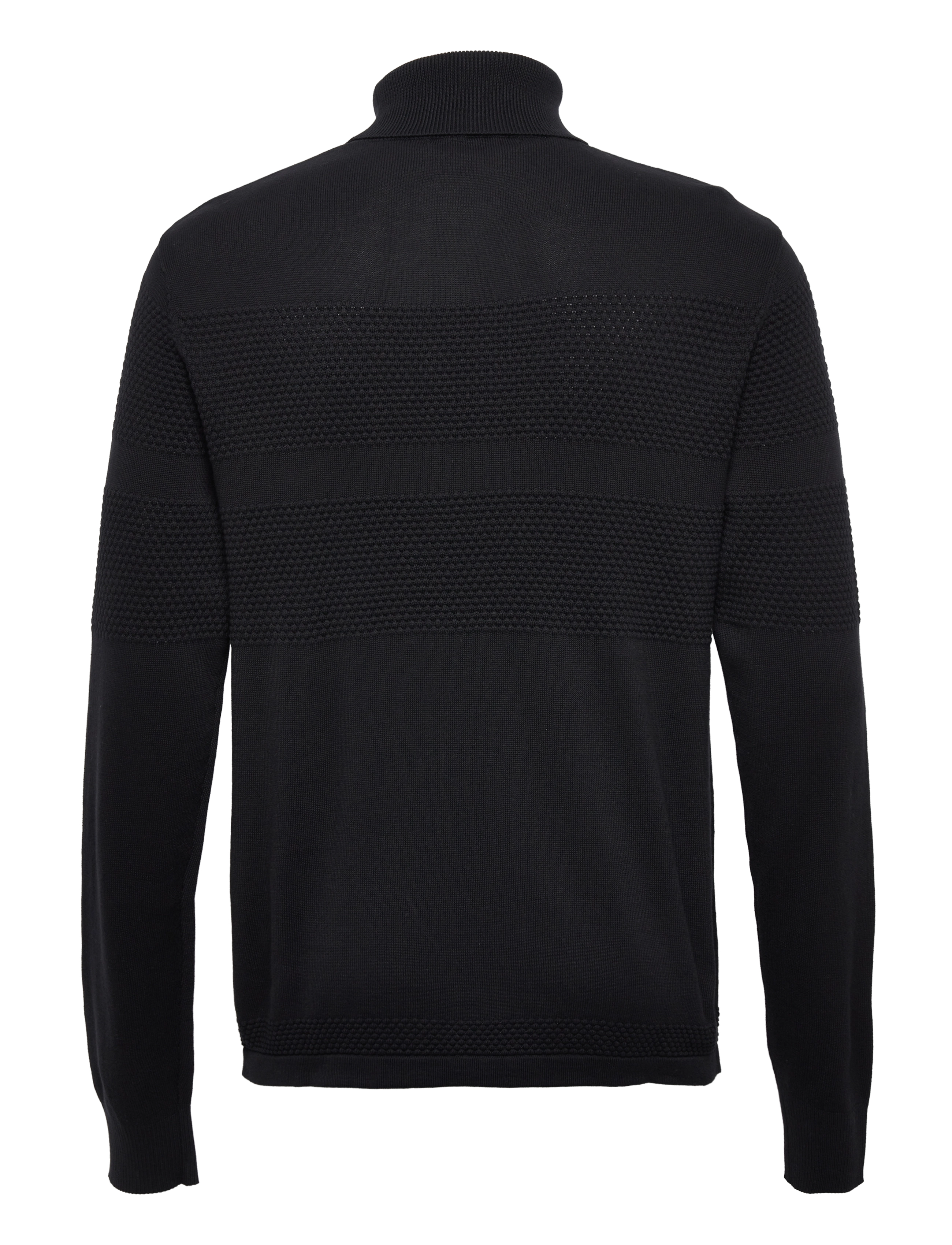 Selected - SLHMAINE LS KNIT ROLL NECK W NOOS - turtlenecks - black - 2