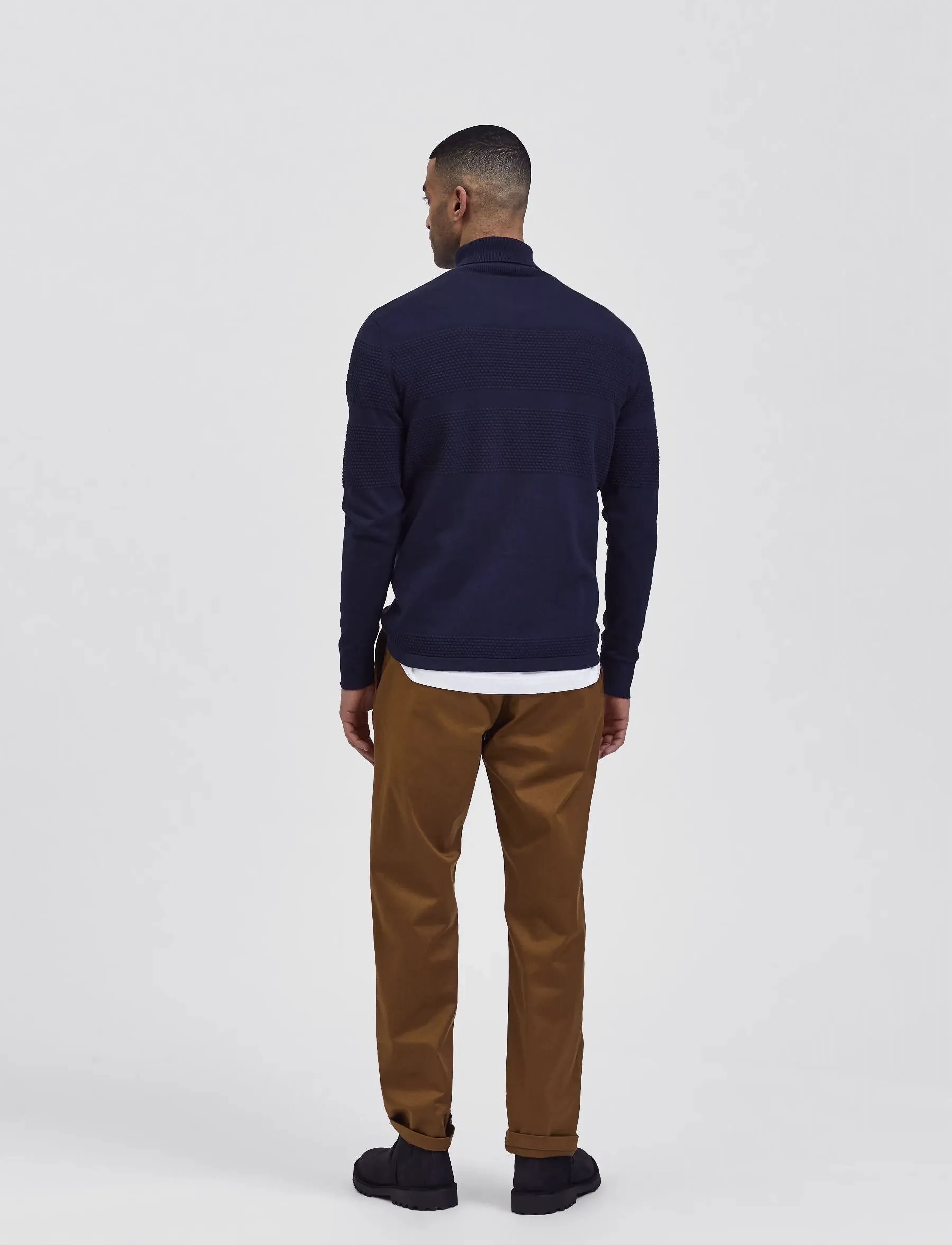 Selected - SLHMAINE LS KNIT ROLL NECK W NOOS - kõrge kaelusega džemprid - dark sapphire - 3