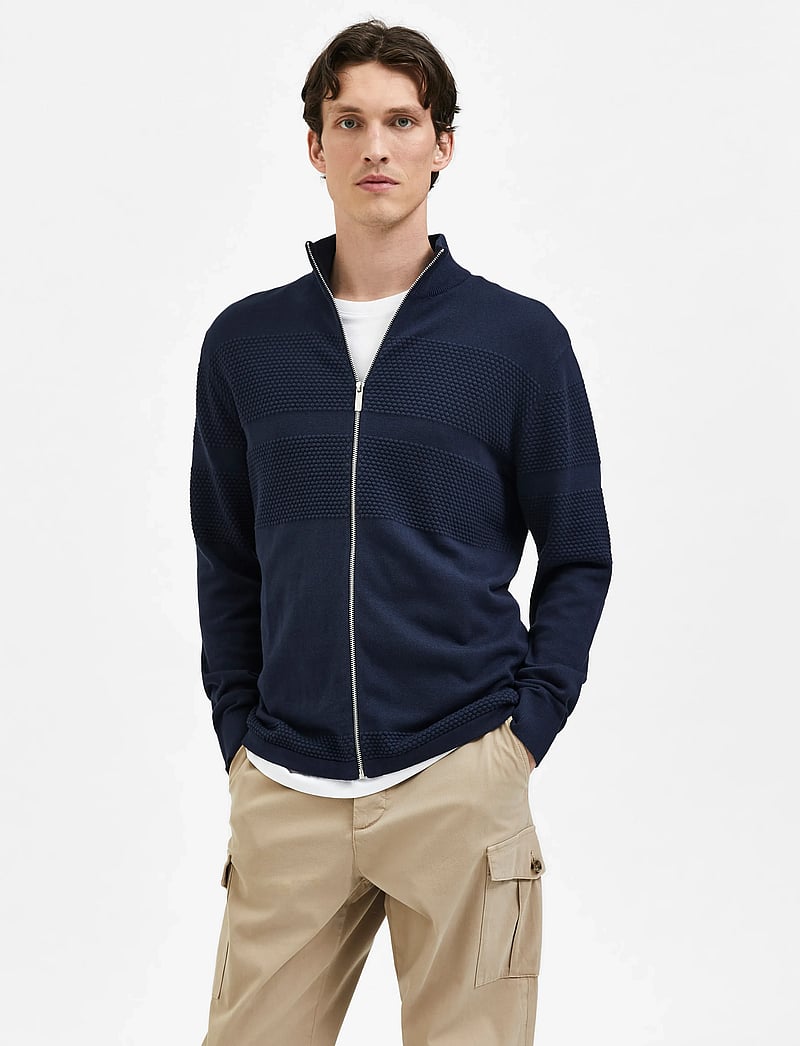 Selected - SLHMAINE LS KNIT CARDIGAN W - fullzip strik - dark sapphire - 0