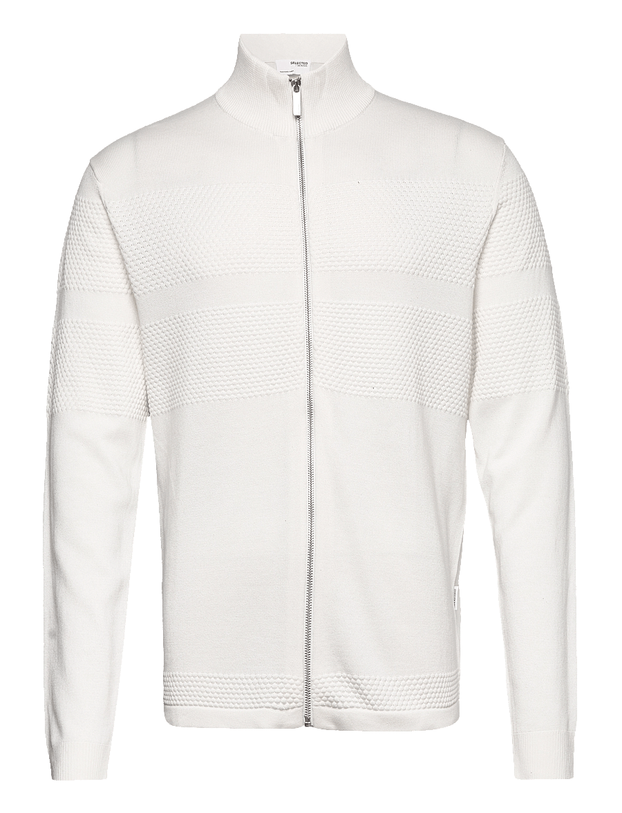 Selected - SLHMAINE LS KNIT CARDIGAN W - pulls zippés - egret - 1