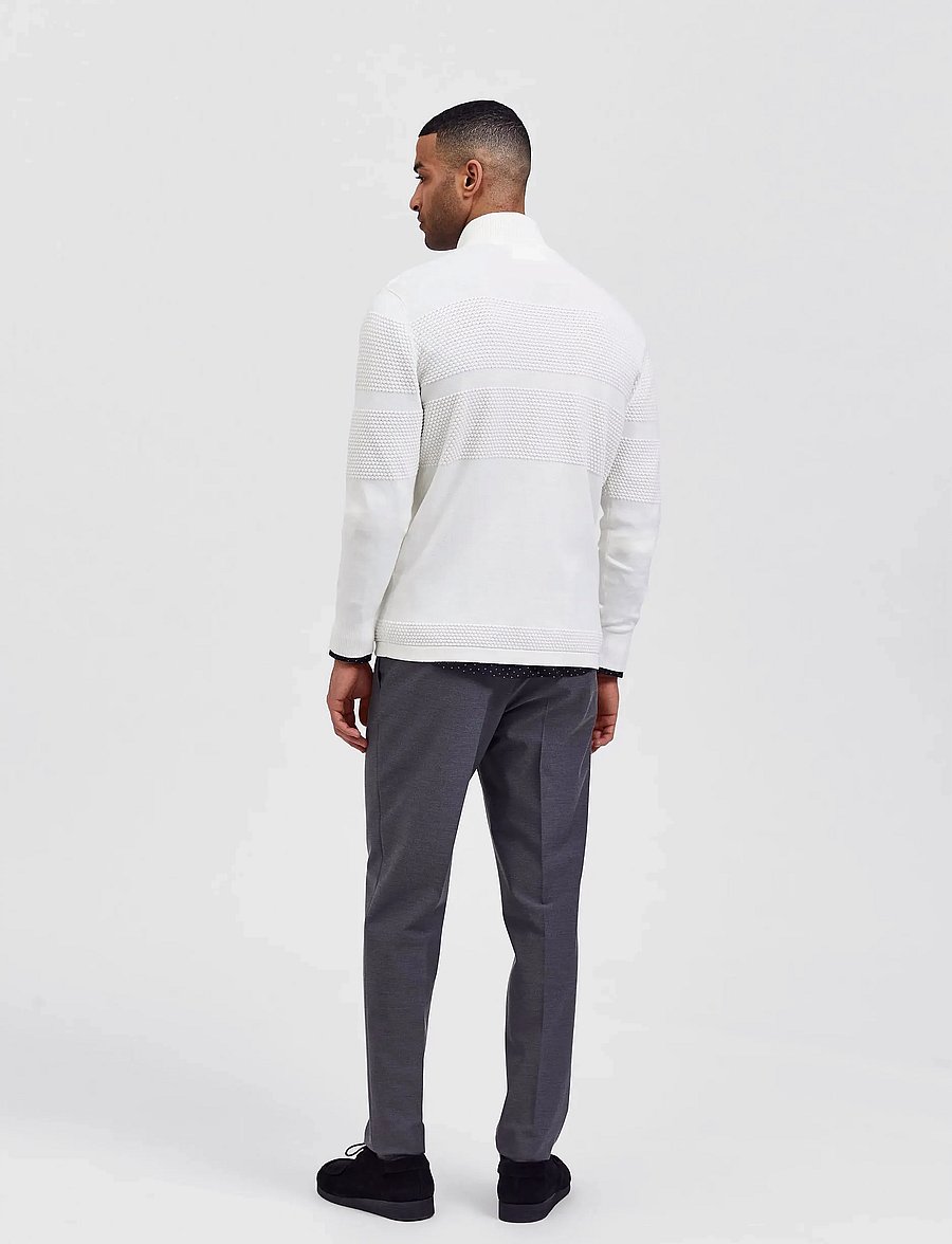 Selected - SLHMAINE LS KNIT CARDIGAN W - pulls zippés - egret - 3