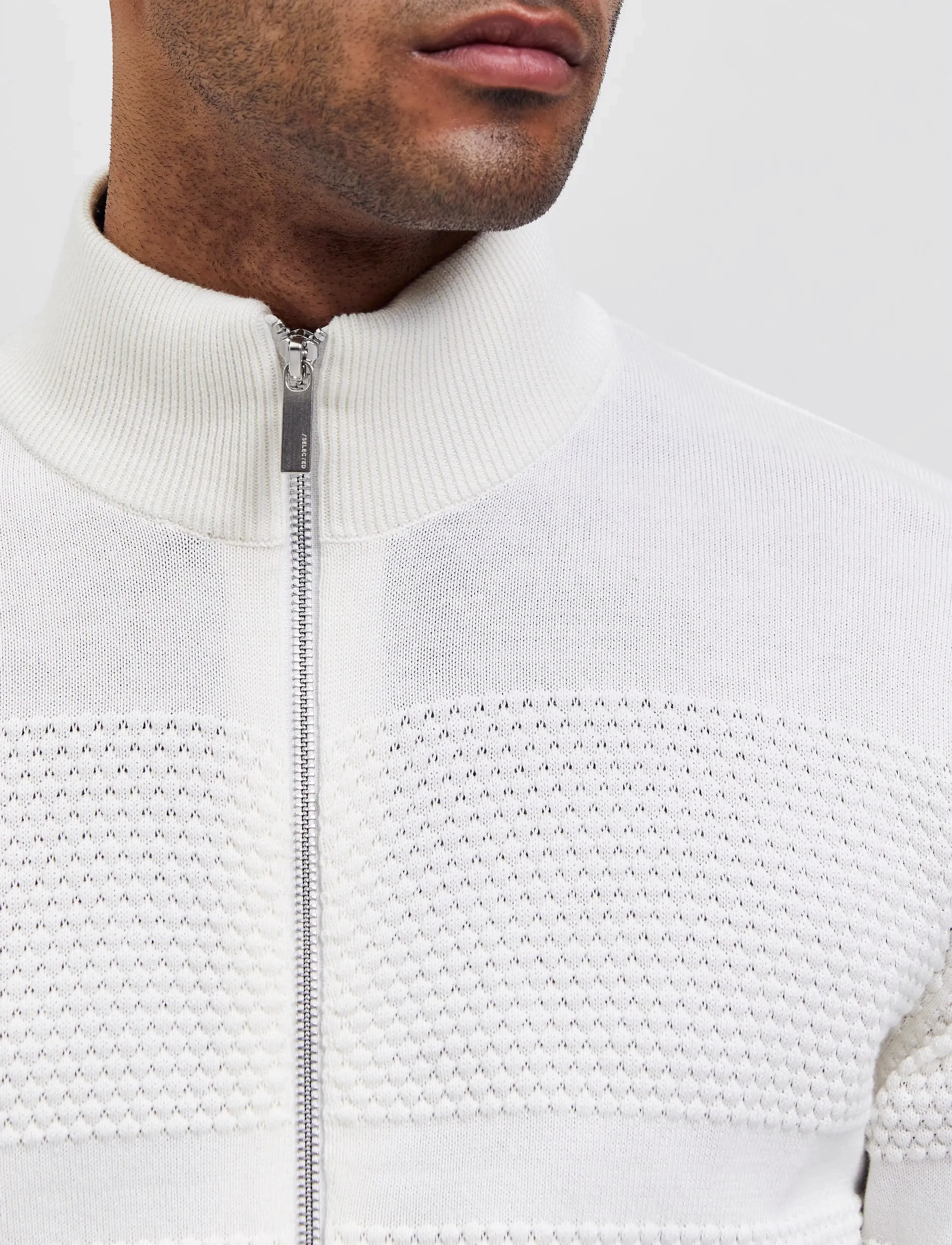 Selected - SLHMAINE LS KNIT CARDIGAN W - pulls zippés - egret - 5