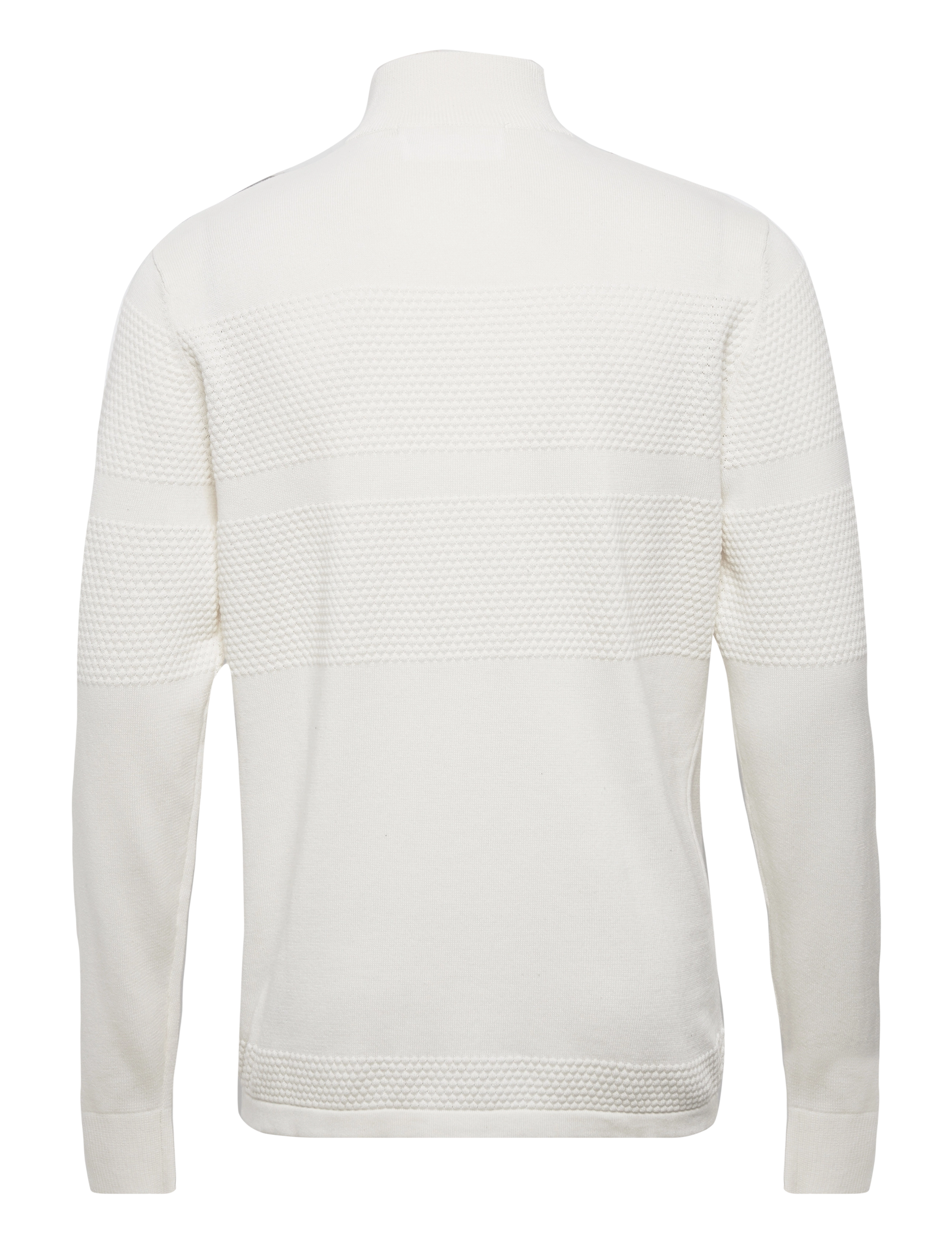 Selected Homme - SLHMAINE LS KNIT HALF ZIP  W - egret - 1