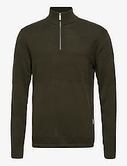 Selected Homme - SLHMAINE LS KNIT HALF ZIP  W - half zip jumpers - forest night - 1