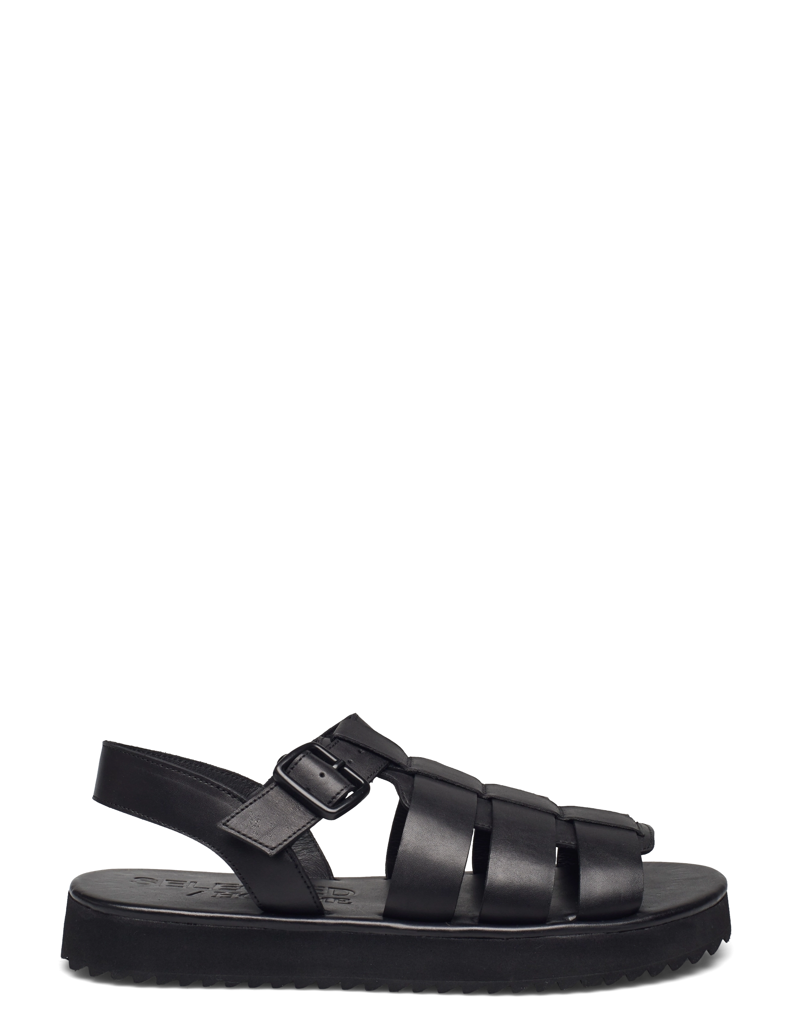 Selected - SLHBOB LEATHER FISHERMAN SANDAL B - black - 1