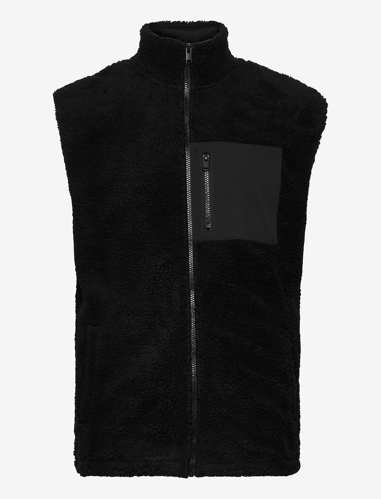 Selected Homme - SLHREGTED FLEECE WAISTCOAT - black - 0