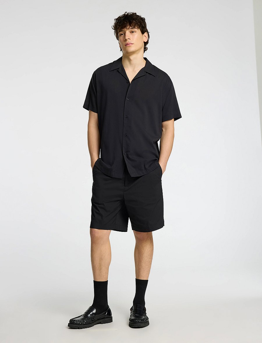 Selected - SLHREG-AIR SHIRT SS MIX - marškiniai trumpomis rankovėmis - black - 4