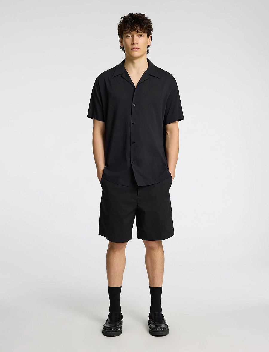 Selected - SLHREG-AIR SHIRT SS MIX - marškiniai trumpomis rankovėmis - black - 5
