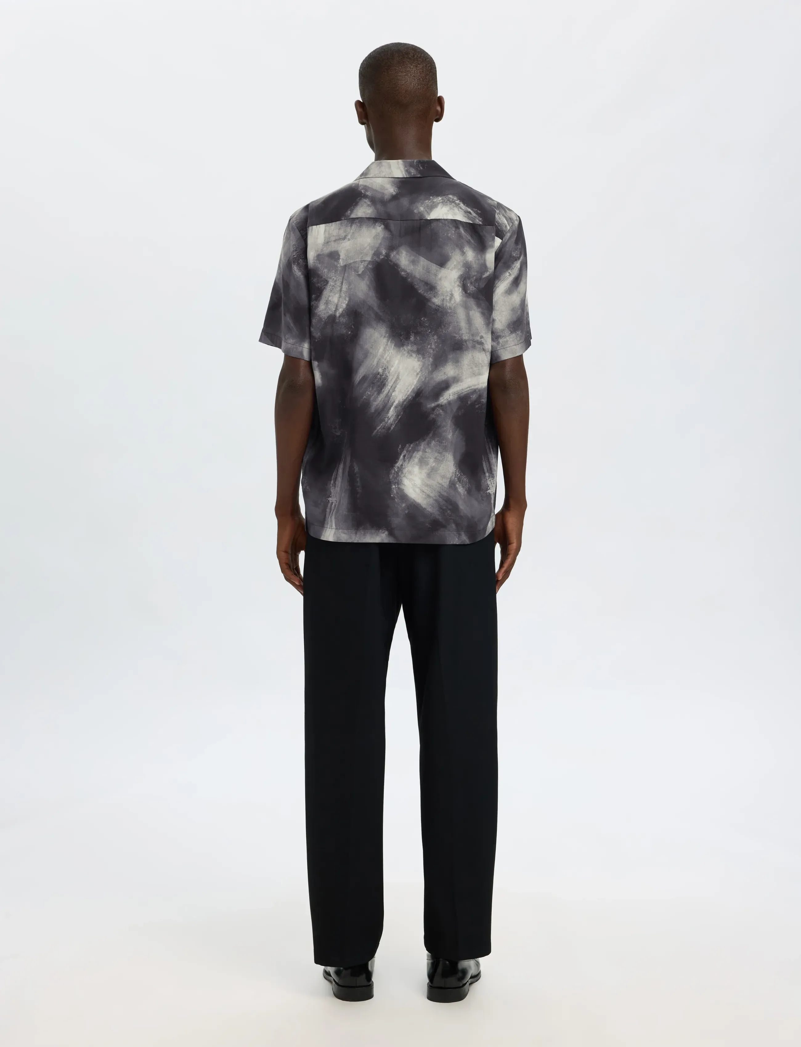 Selected - SLHREG-AIR SHIRT SS MIX - kortærmede skjorter - black - 2