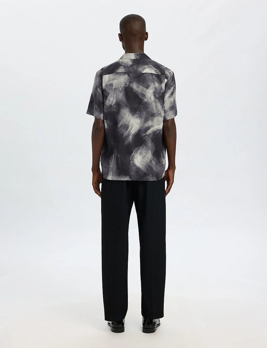 Selected - SLHREG-AIR SHIRT SS MIX - marškiniai trumpomis rankovėmis - black - 2