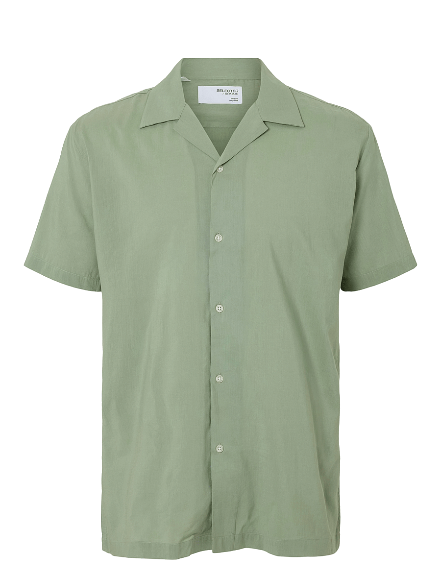 Selected - SLHREG-AIR SHIRT SS MIX - kortærmede skjorter - iceberg green - 1