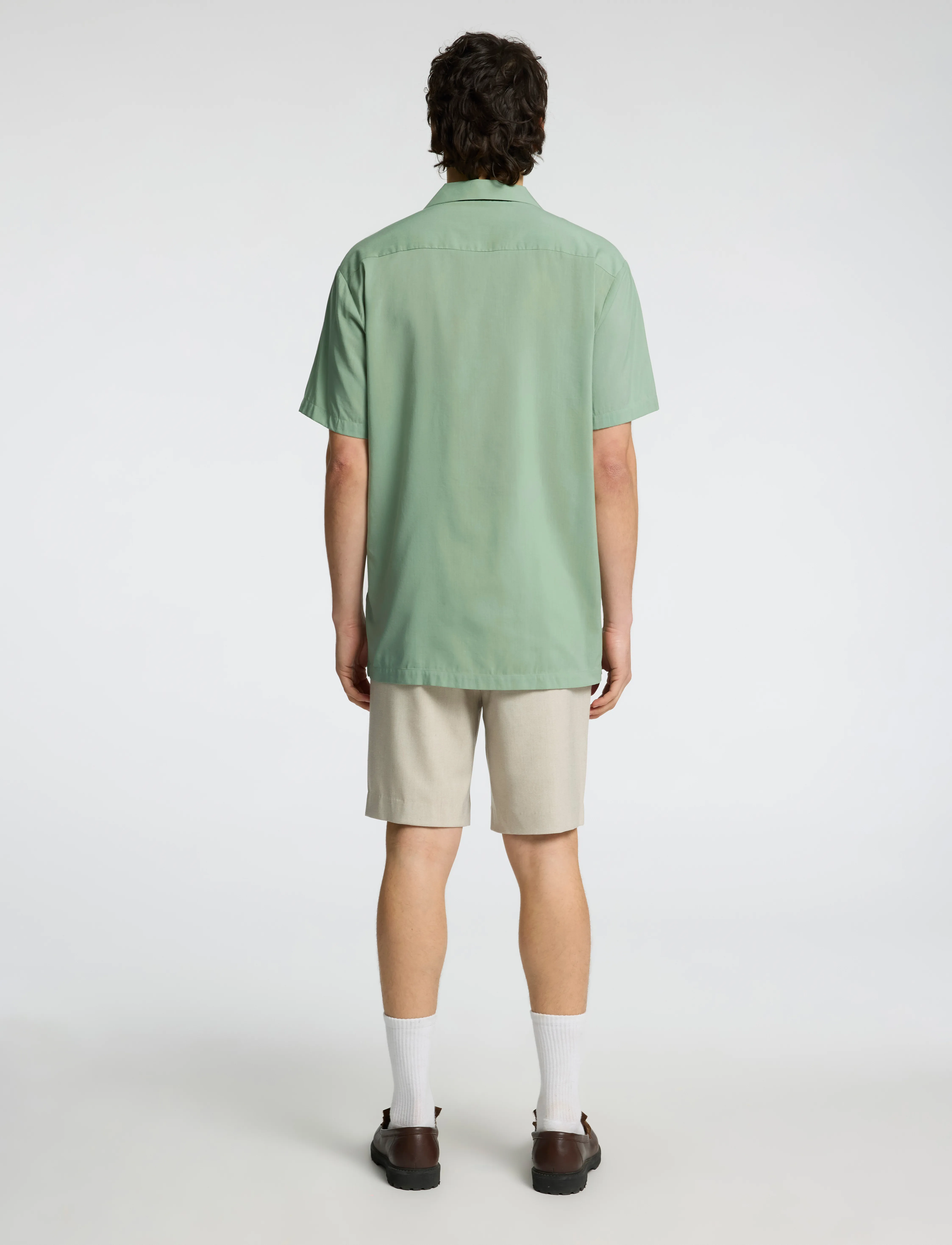 Selected - SLHREG-AIR SHIRT SS MIX - kortærmede skjorter - iceberg green - 2