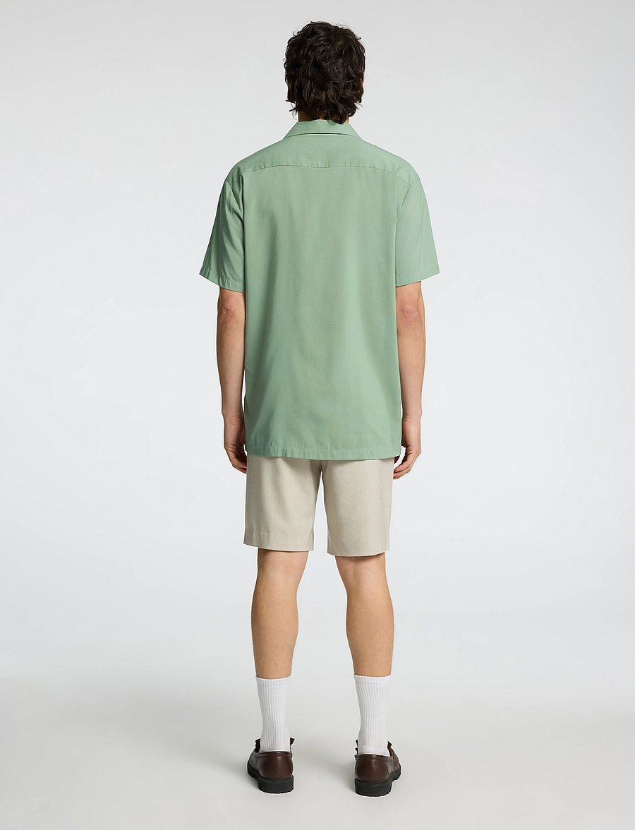 Selected - SLHREG-AIR SHIRT SS MIX - kortærmede skjorter - iceberg green - 2