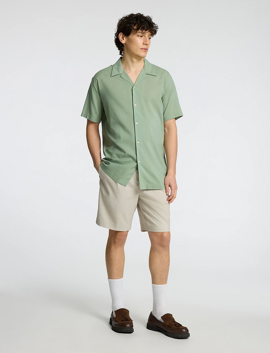 Selected - SLHREG-AIR SHIRT SS MIX - kortærmede skjorter - iceberg green - 3