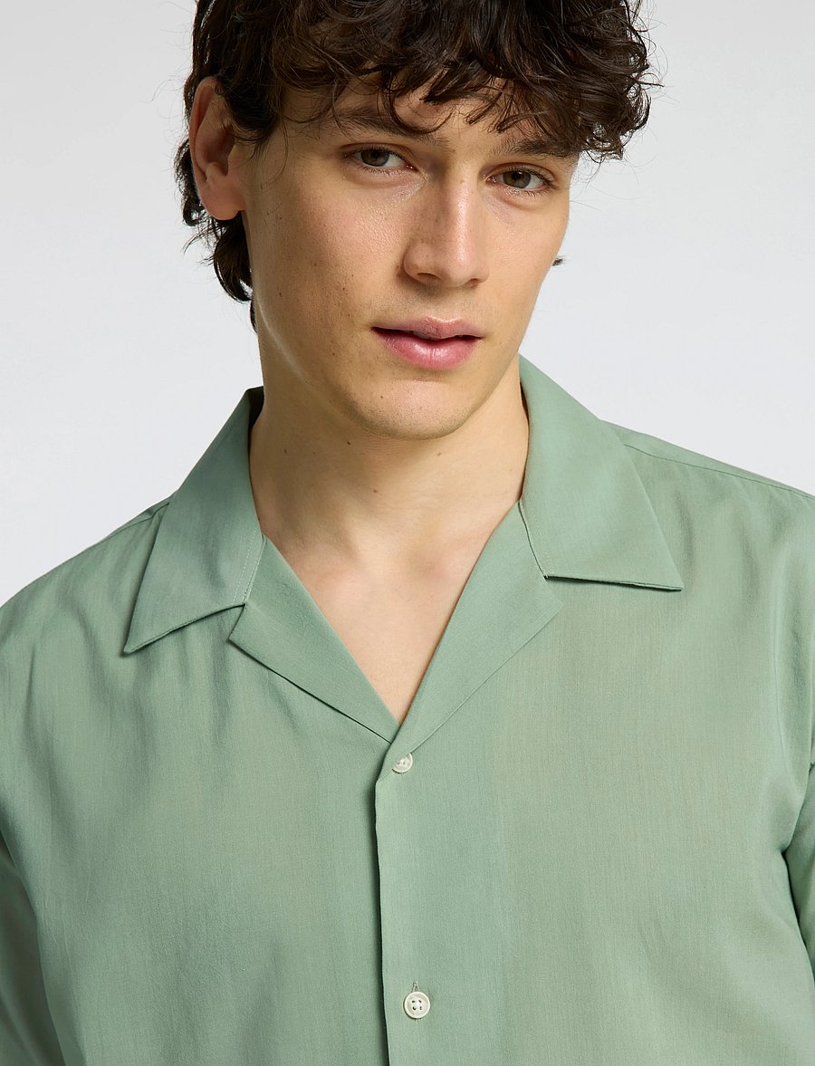 Selected - SLHREG-AIR SHIRT SS MIX - kortærmede skjorter - iceberg green - 4