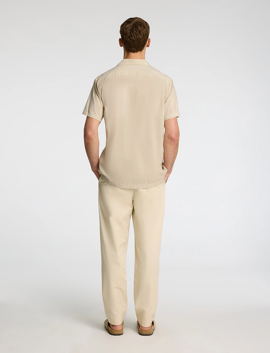 Selected - SLHREG-AIR SHIRT SS MIX - marškiniai trumpomis rankovėmis - oatmeal - 2