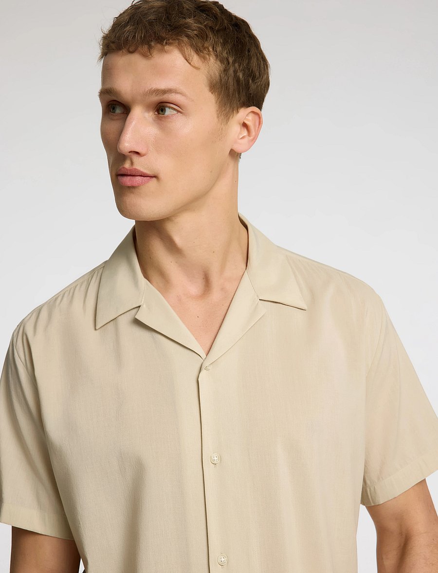 Selected - SLHREG-AIR SHIRT SS MIX - marškiniai trumpomis rankovėmis - oatmeal - 5