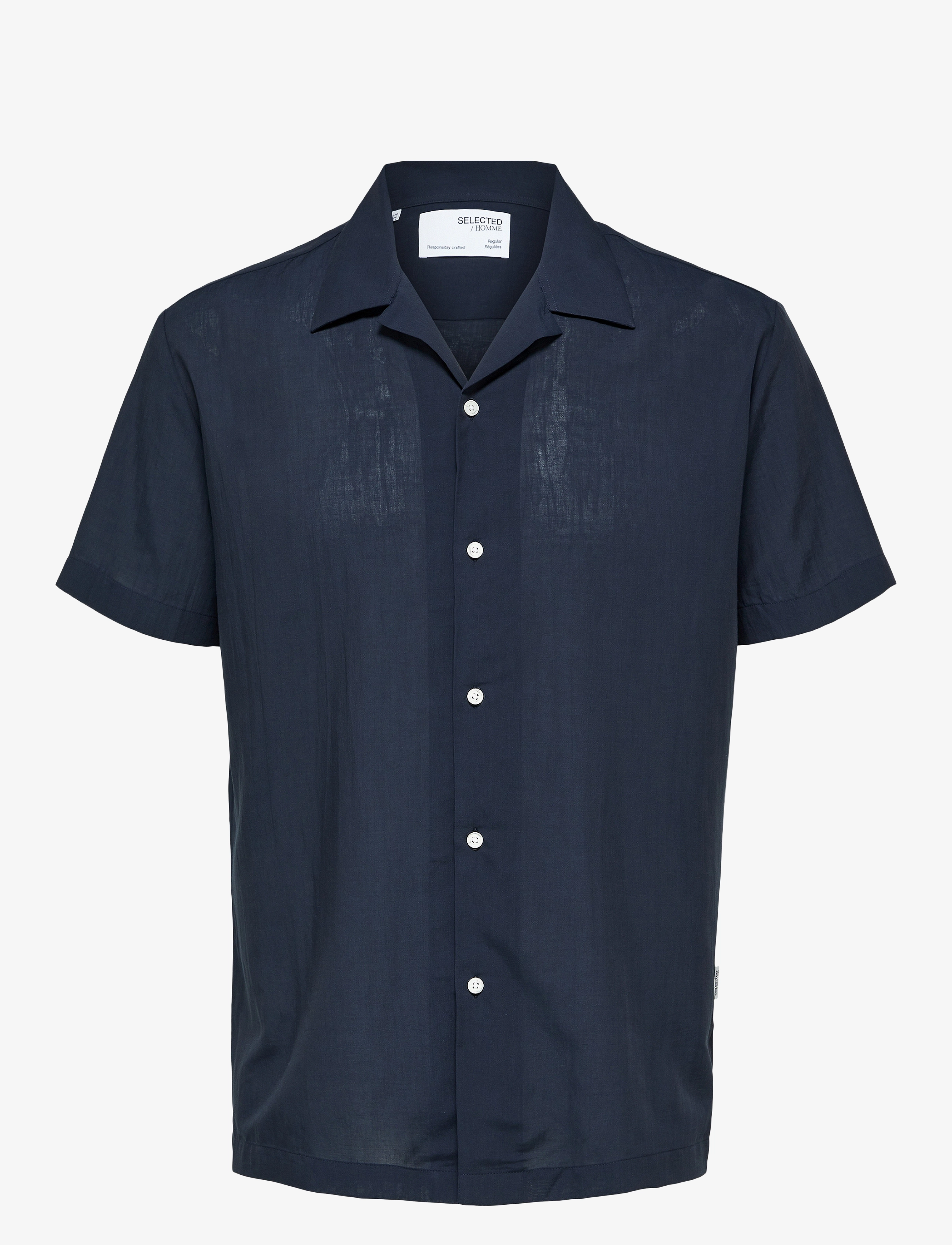 SELECTED Slhreg-Air Shirt Ss Mix Navy - L - Herren
