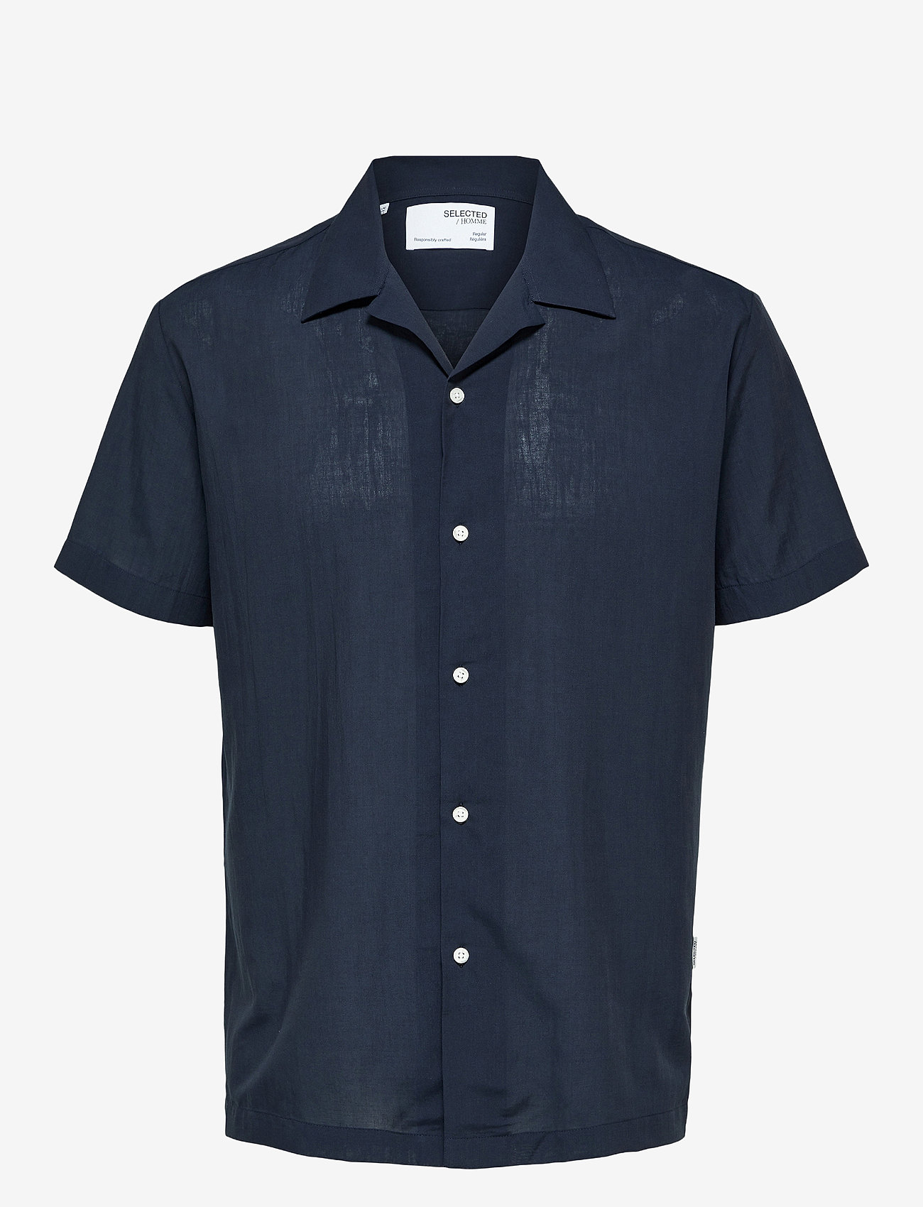 Selected - SLHREG-AIR SHIRT SS MIX - kortærmede skjorter - sky captain - 1
