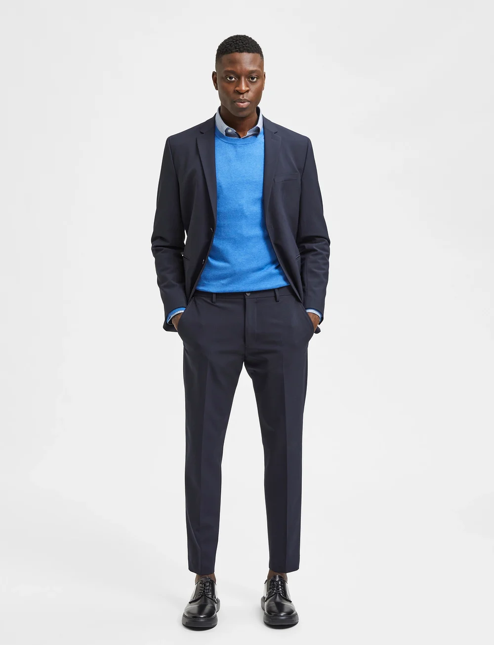 Selected - SLHSLIM-JOSH NAVY TRS ADV B NOOS - anzugshosen - dark sapphire - 5