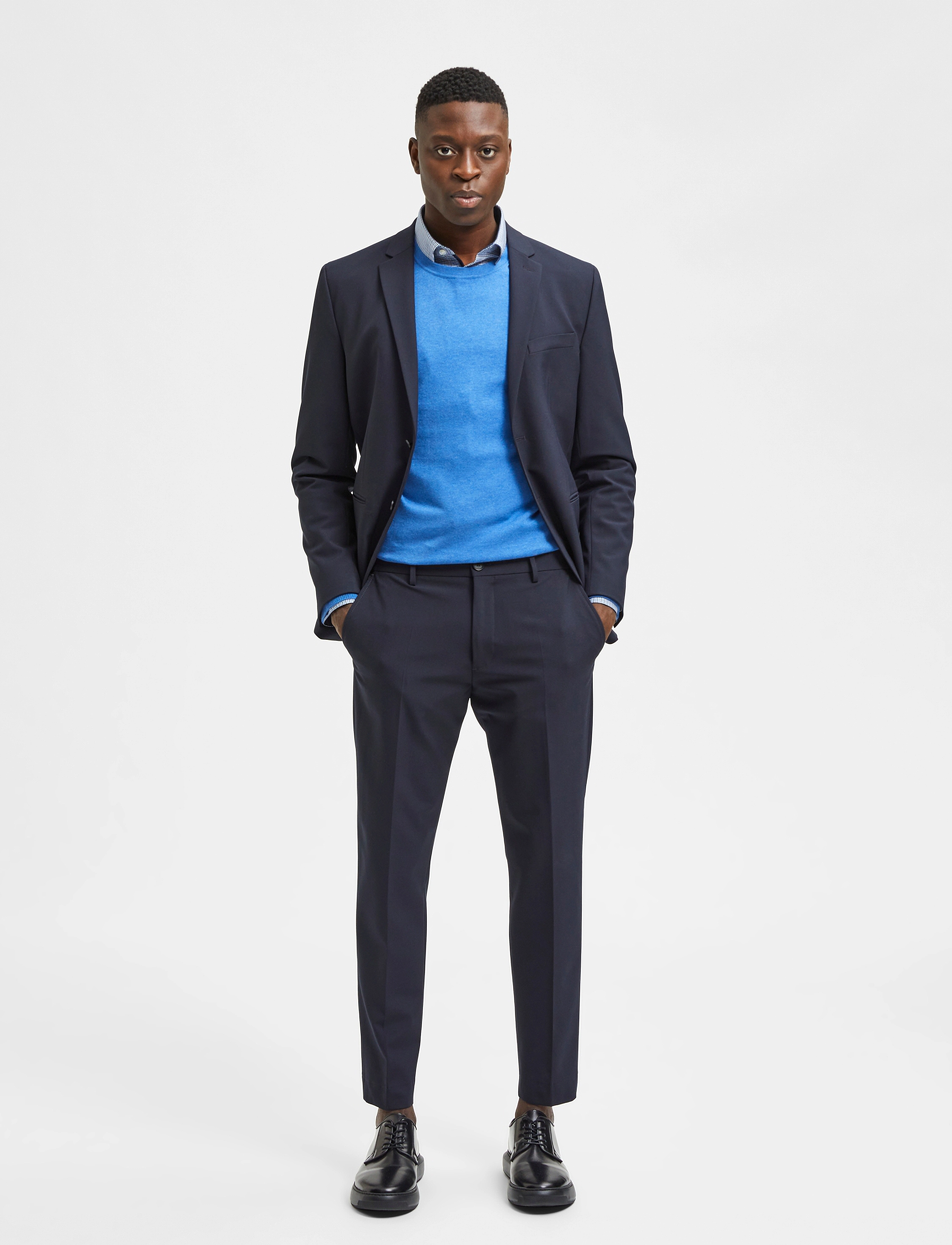 Selected - SLHSLIM-JOSH NAVY TRS ADV - jakkafatabuxur - dark sapphire - 5
