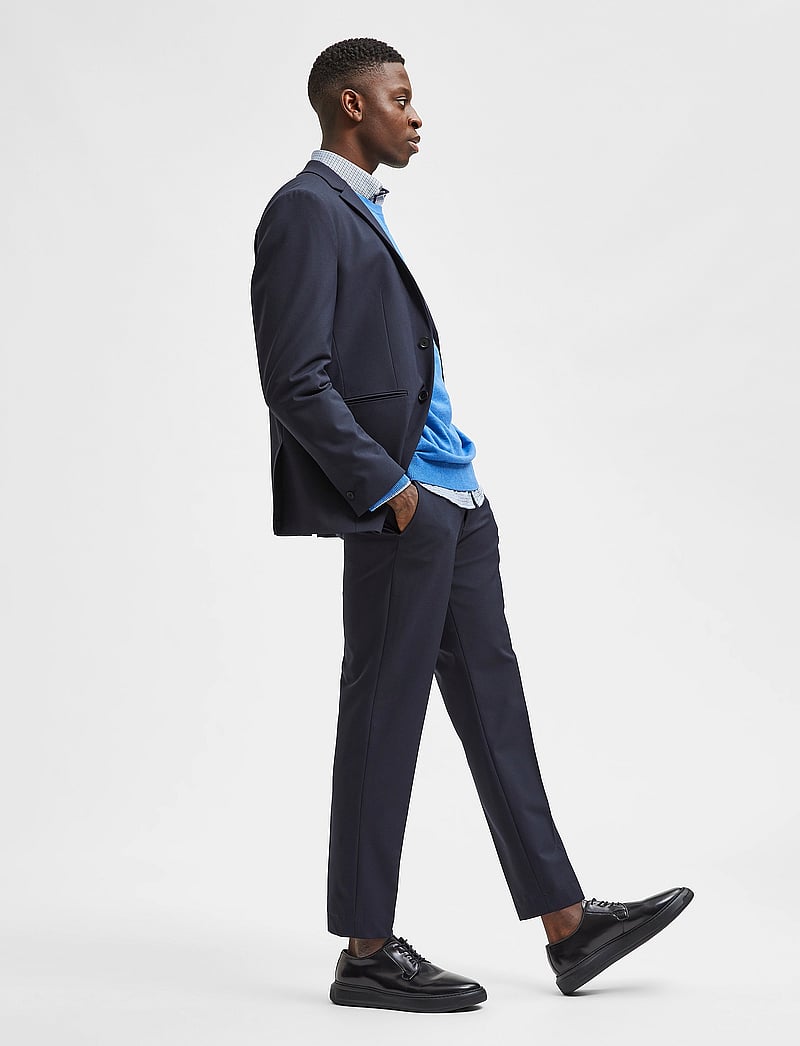 Pantaloni Uomo SELECTED HOMME Slim-fit In Lana - Navy - Eleganti E Confortevoli - Foto 10