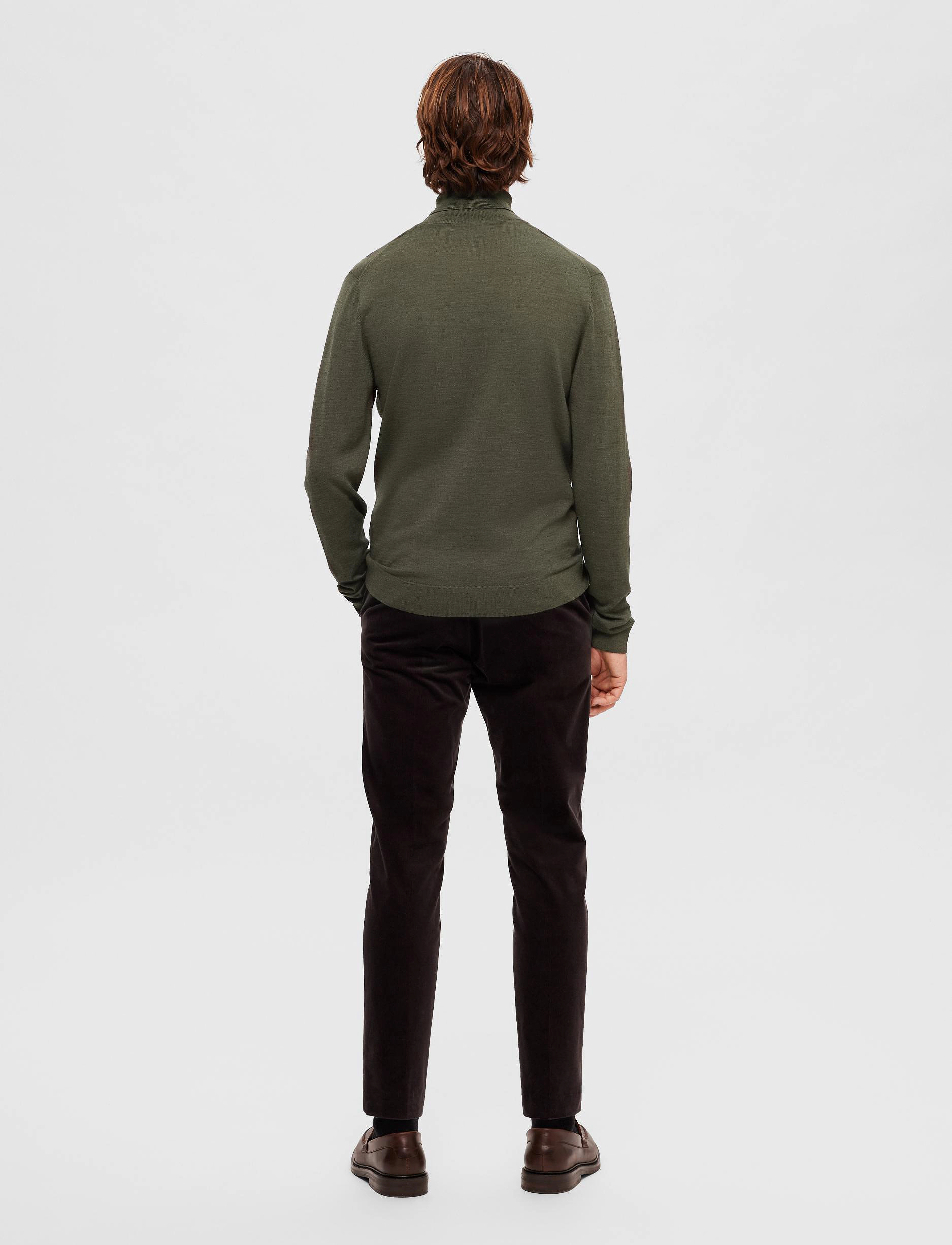 Selected - SLHTOWN MERINO COOLMAX KNIT ROLL B NOOS - forest night - 3