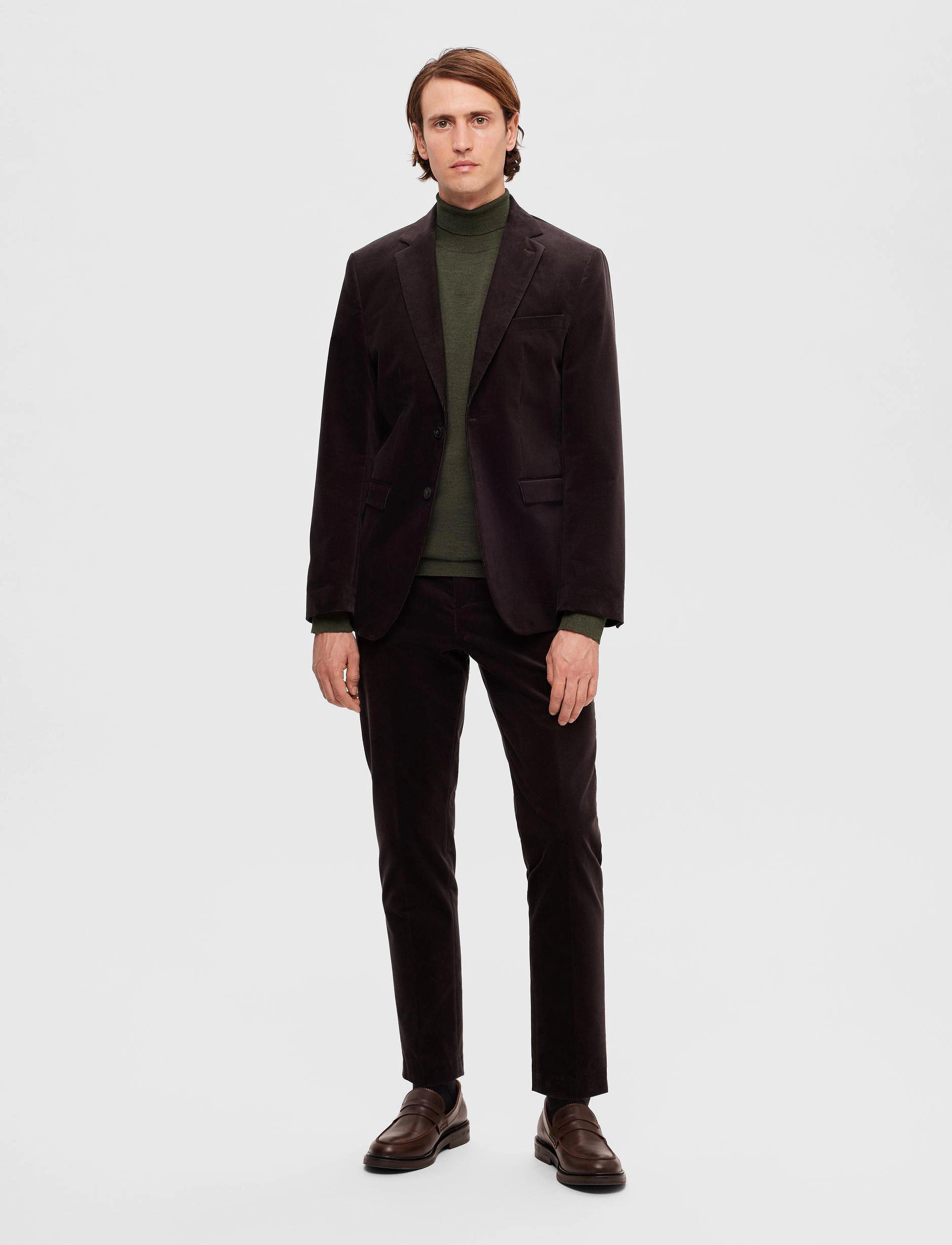 Selected - SLHTOWN MERINO COOLMAX KNIT ROLL B NOOS - forest night - 4