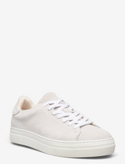 Selected Homme - SLHDAVID CHUNKY SUEDE SNEAKER NOOS O - lave sneakers - white - 0
