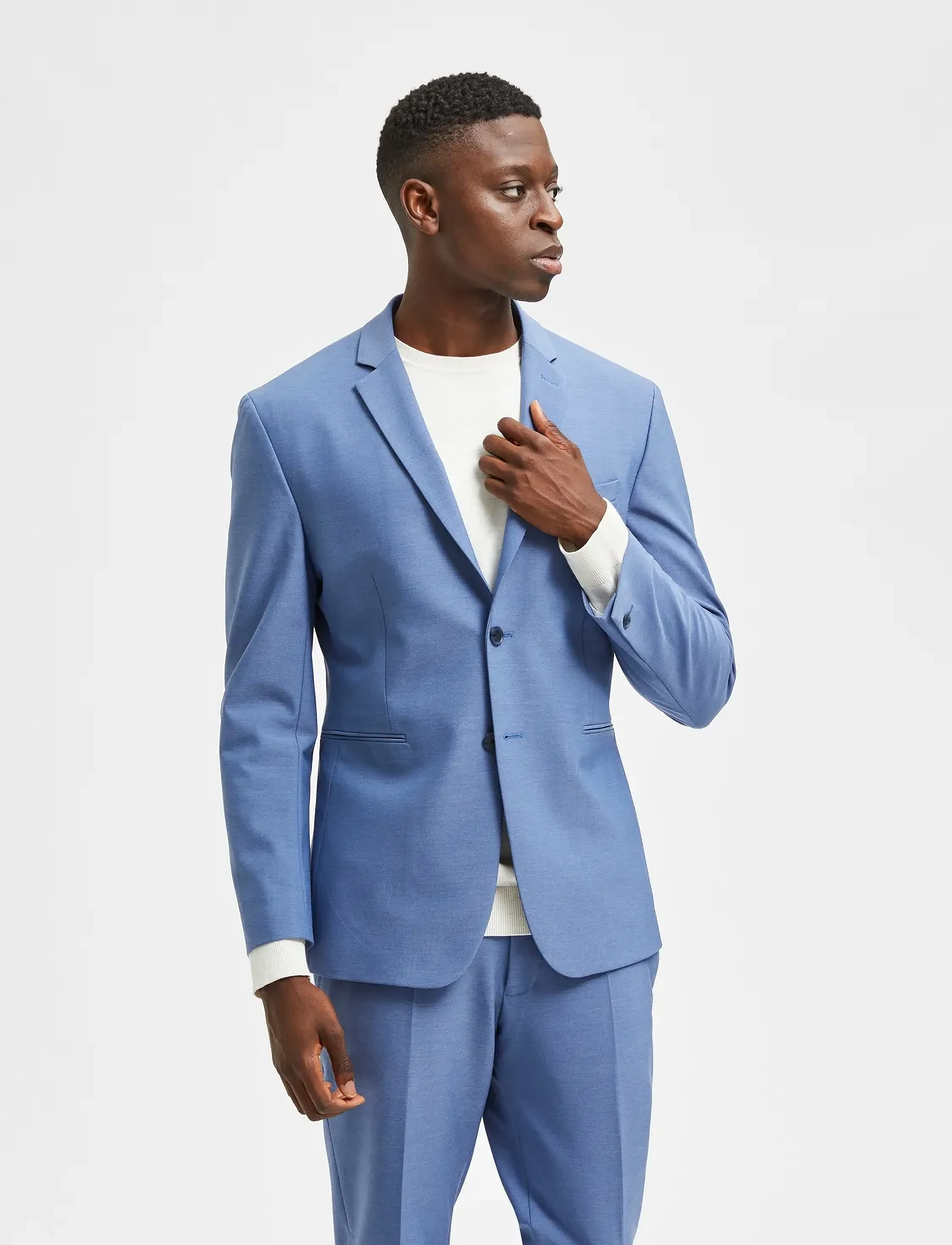 Selected Slhslim-Joshluelz Adv, 42, Blazer, Blau - Single Breasted Männerswear