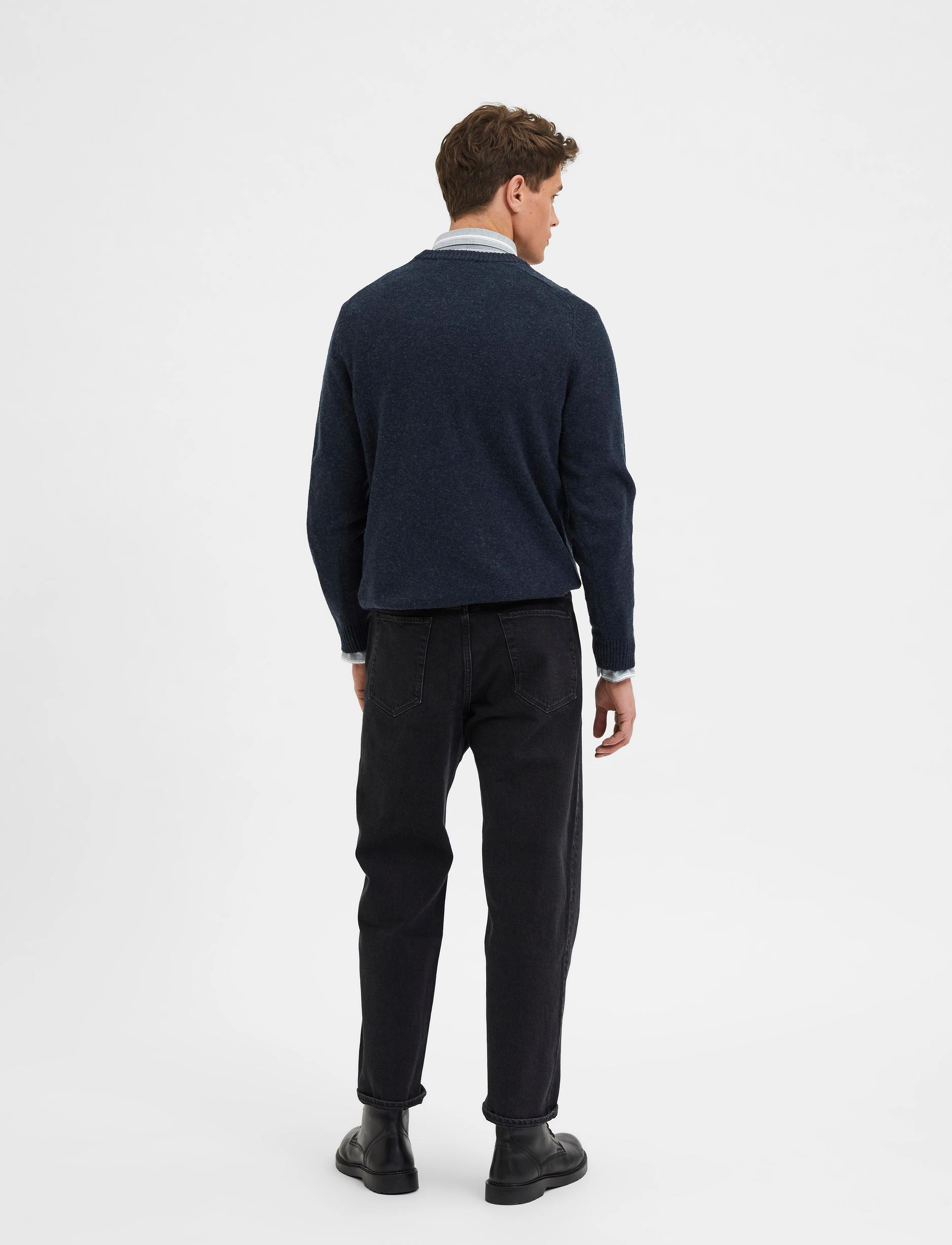 Selected - SLHLOOSE-KOBE 24301 BLACK JEANS W - black denim - 4