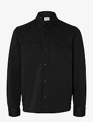 Selected Homme - SLHJACKIE SWEAT JACKET NOOS - overshirts - black - 0