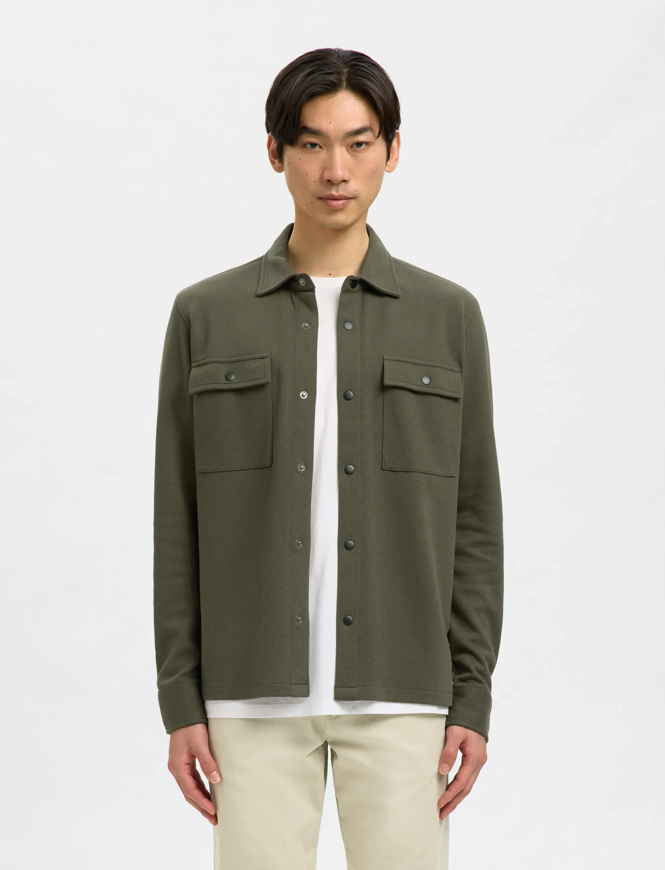 Selected Slmjackie Sweat Jacket Noos, S, Khaki green, Overdele > Overtrøjer, Herre