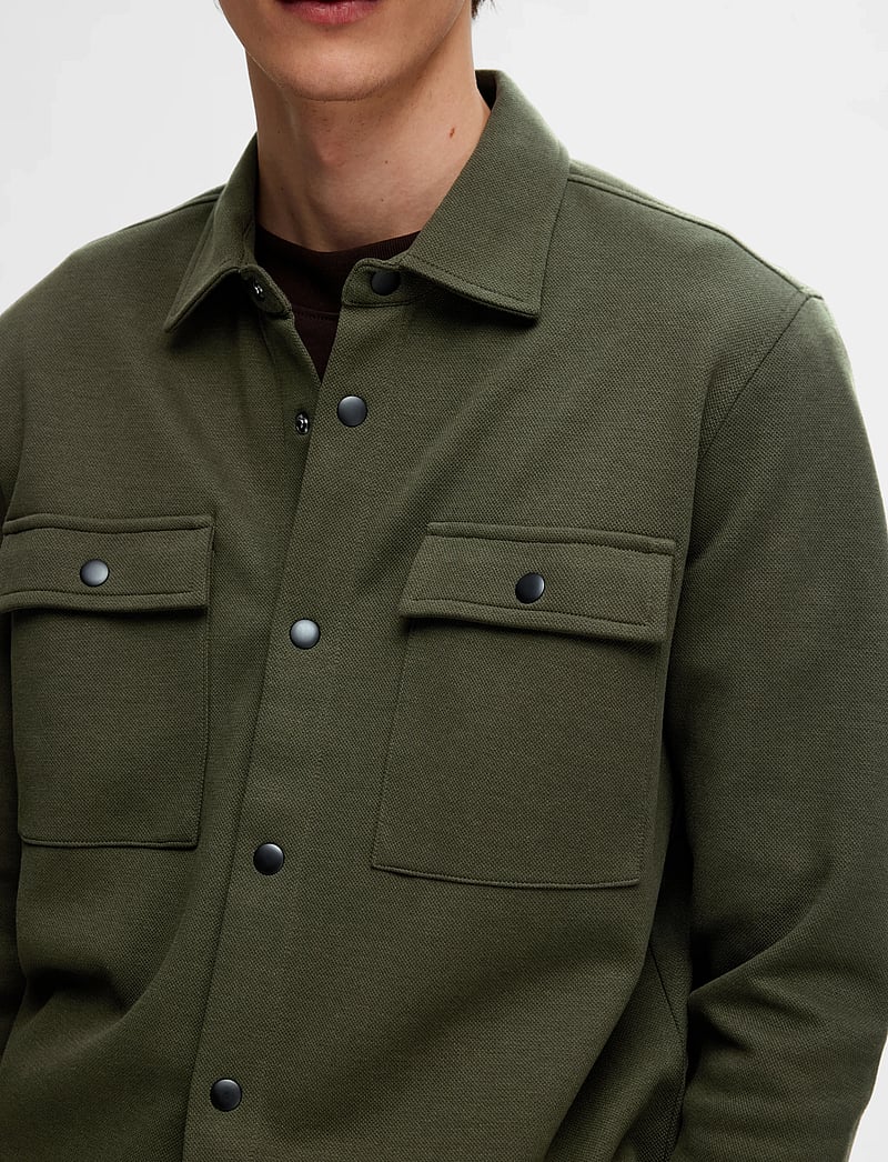 Selected - SLHJACKIE SWEAT JACKET NOOS - frühlingsjacken - forest night - 5