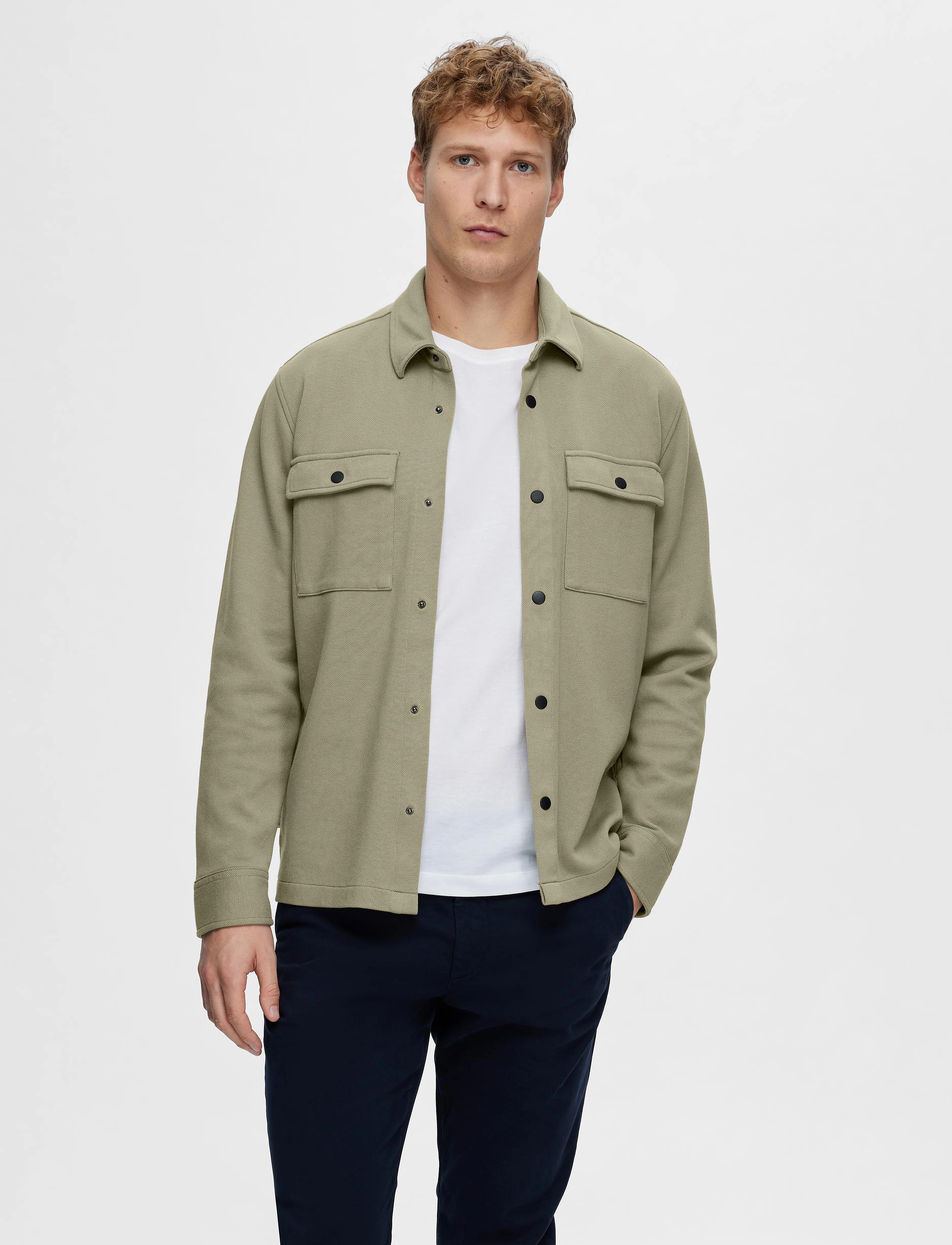 Selected SLMJACKIE SWEAT JACKET NOOS - Takit - VETIVER / khaki/green