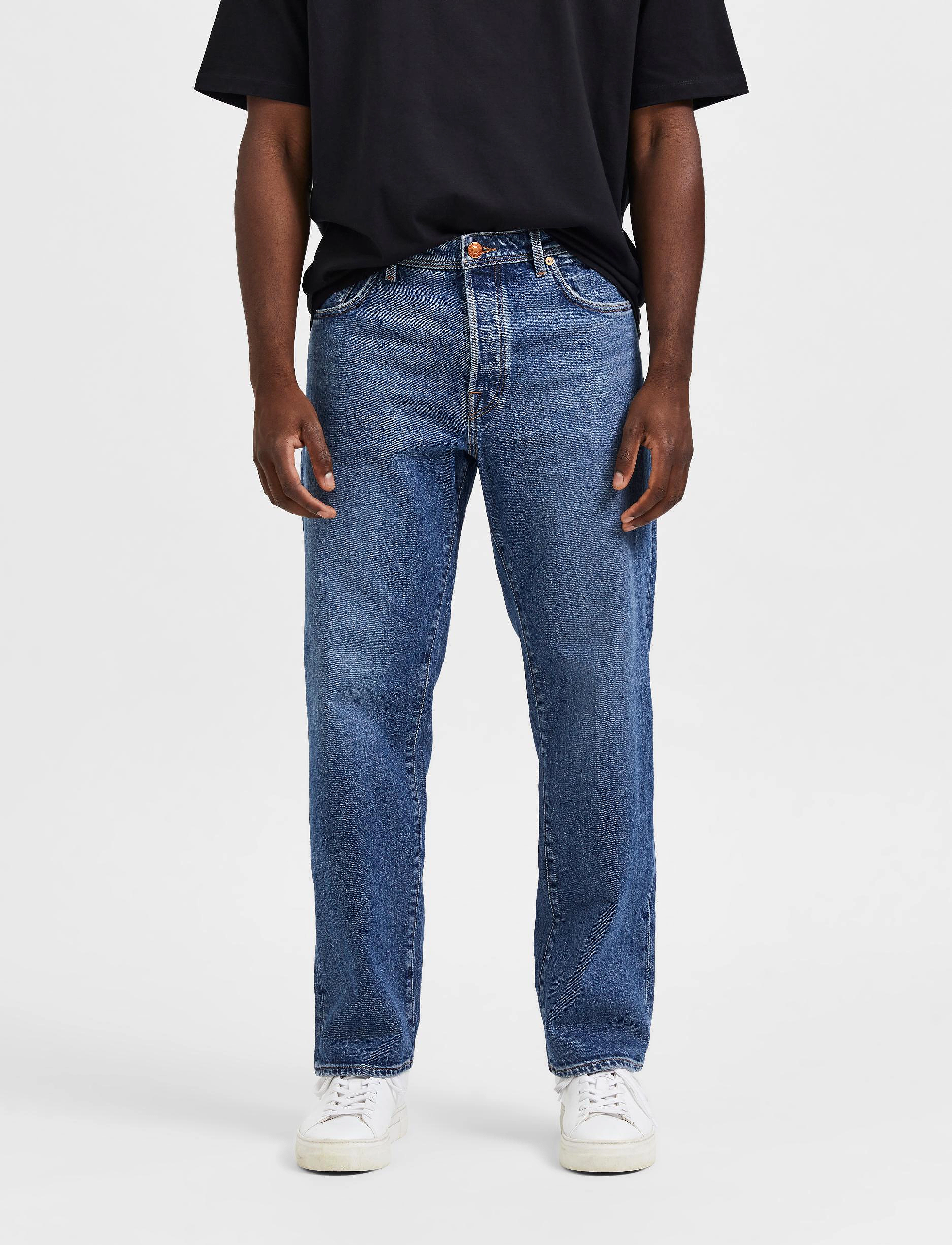 Selected - SLHLOOSE-KOBE 24303 MB WASHED JNS W - medium blue denim - 2