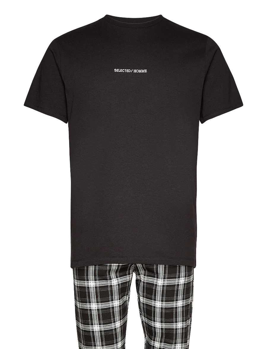 Selected - SLHREGMONUS SS LOUNGE SET EXP - pyjamasset - black - 0