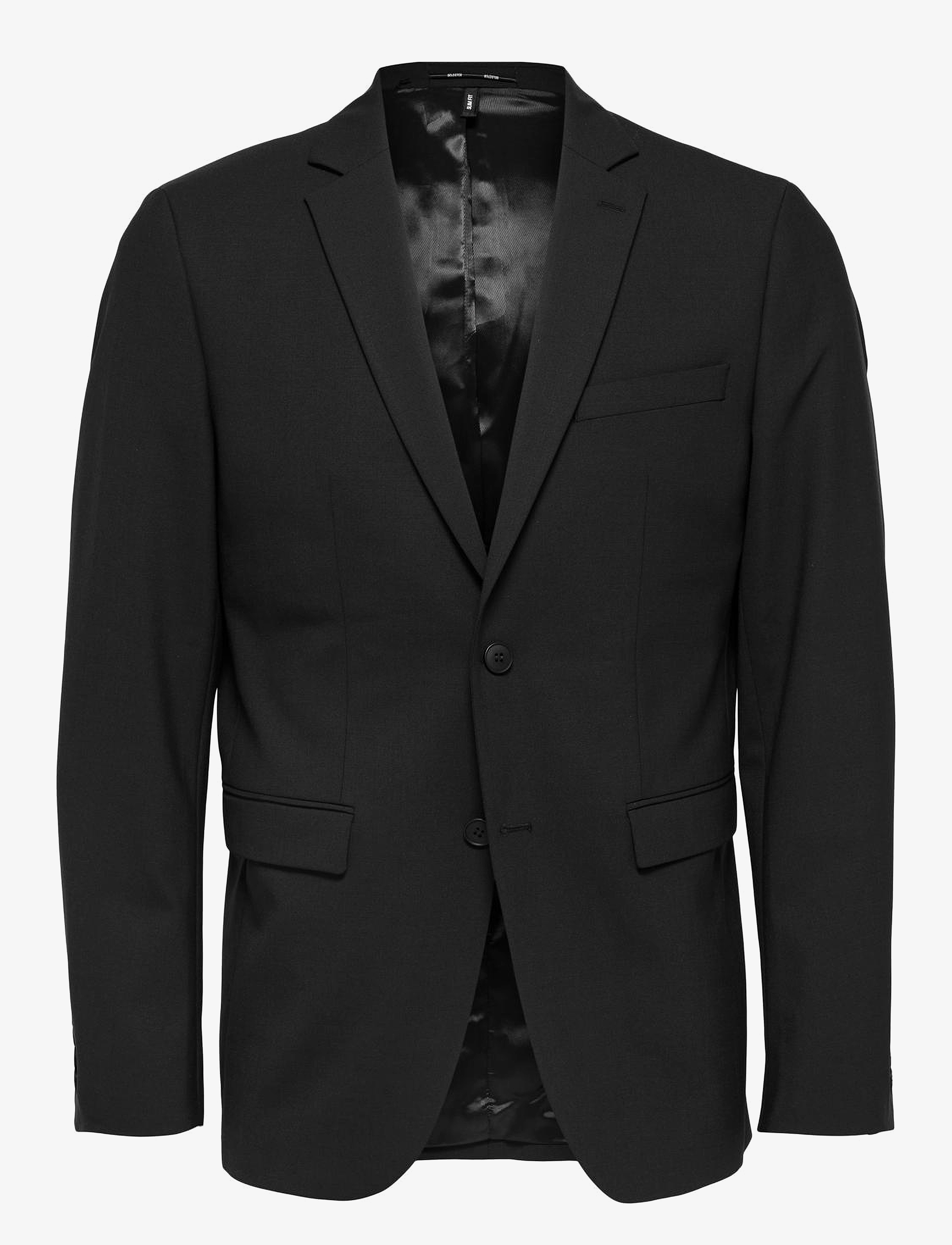 Selected - SLHSLIM-ELON BLZ FLEX B NOOS - einreiher - black - 1