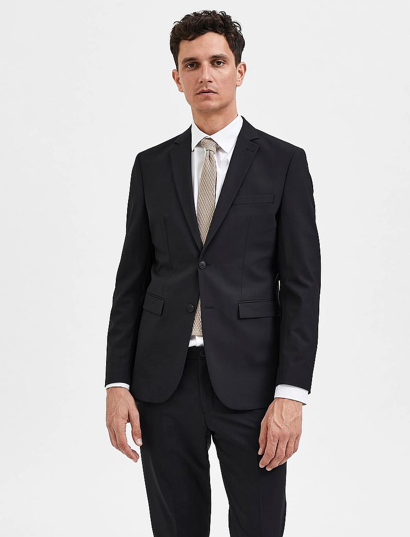 Selected - SLHSLIM-ELON BLZ FLEX B NOOS - enkeltradede blazere - black - 0