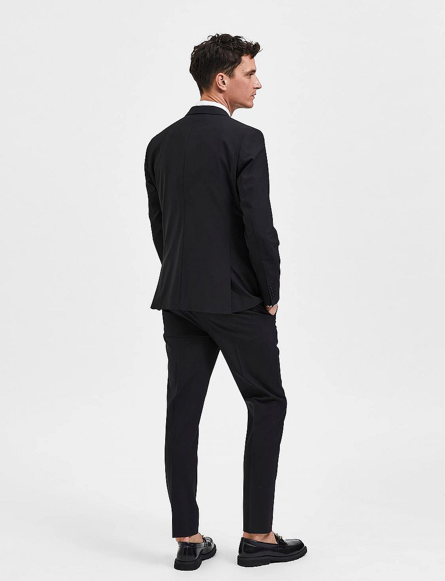 Selected - SLHSLIM-ELON BLZ FLEX B NOOS - einreiher - black - 3