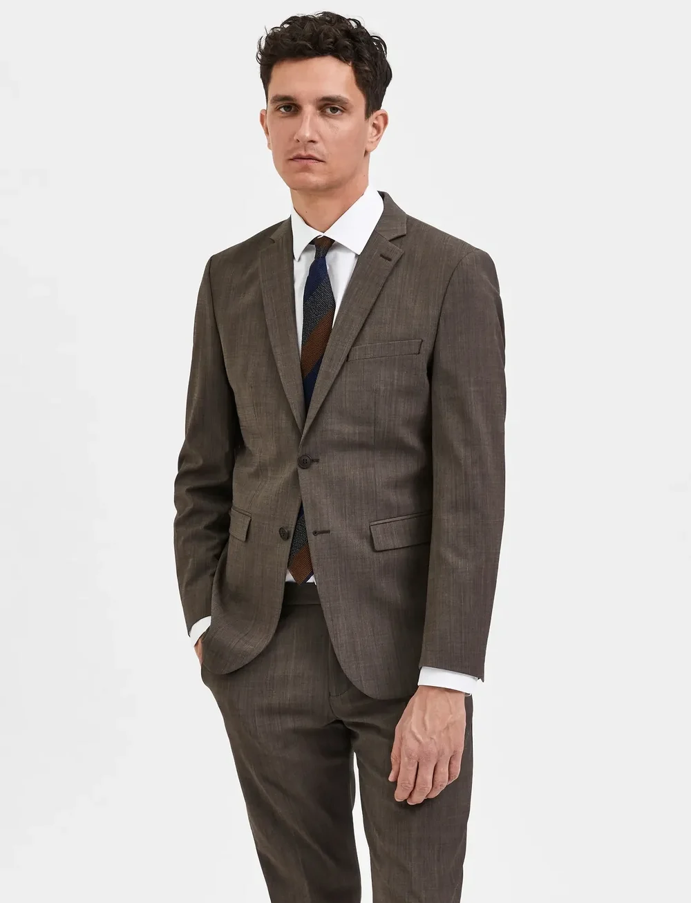 Selected - SLHSLIM-ELON BLZ FLEX B NOOS - enkeltradede blazere - camel - 0