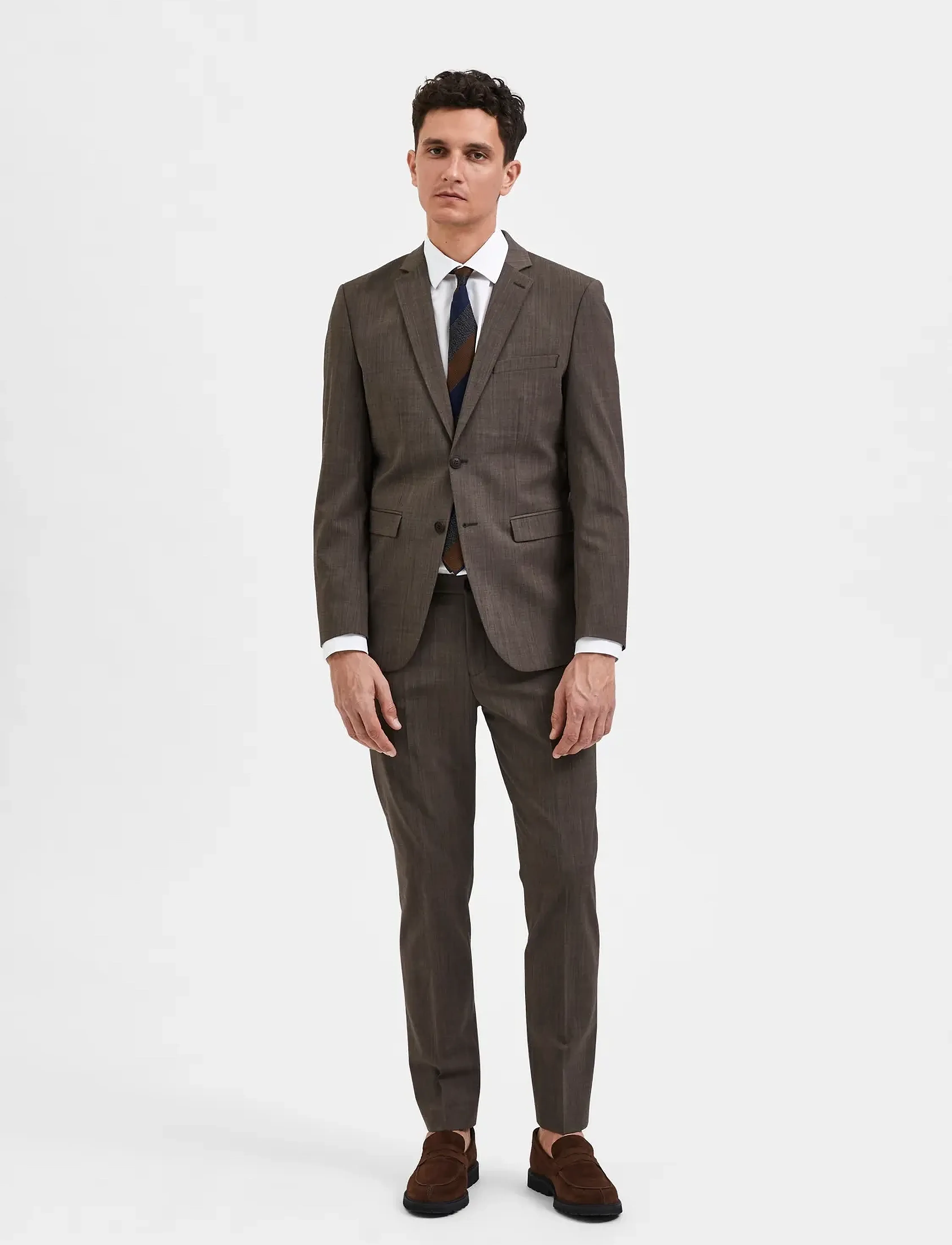 Selected - SLHSLIM-ELON BLZ FLEX B NOOS - single breasted blazers - camel - 3