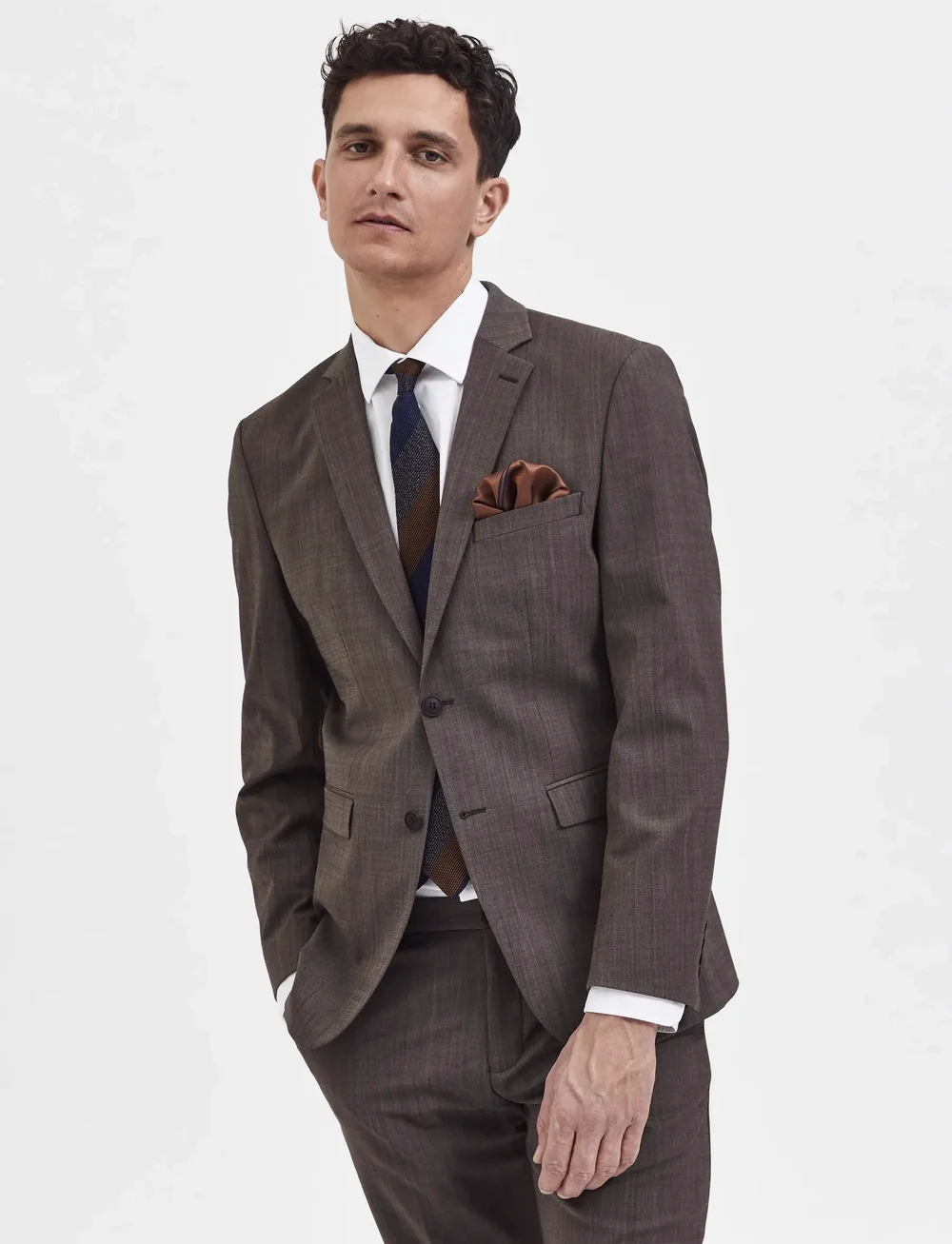 Selected - SLHSLIM-ELON BLZ FLEX B NOOS - enkeltradede blazere - camel - 5