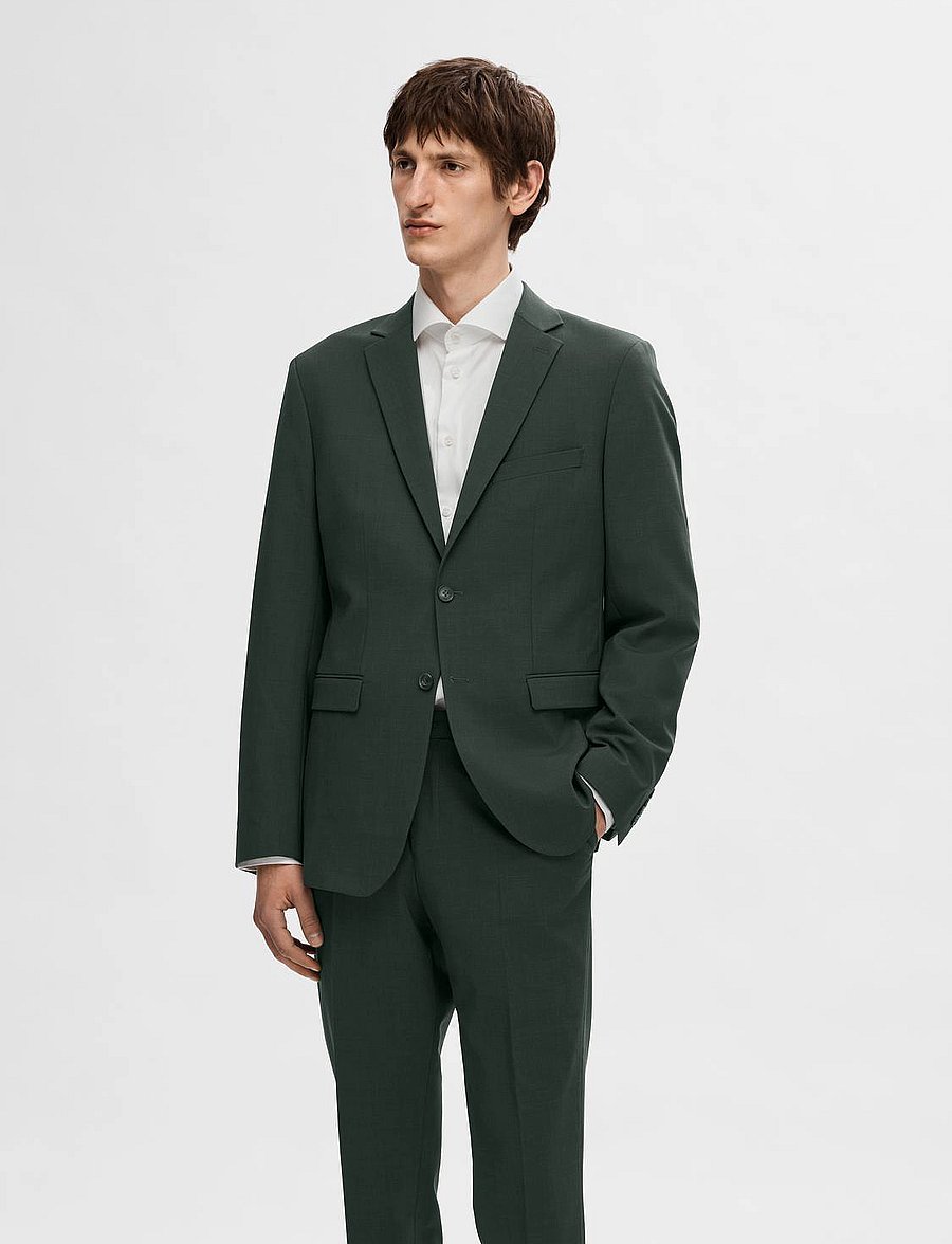 Selected - SLHSLIM-ELON BLZ FLEX B NOOS - enkeltradede blazere - dark green - 0