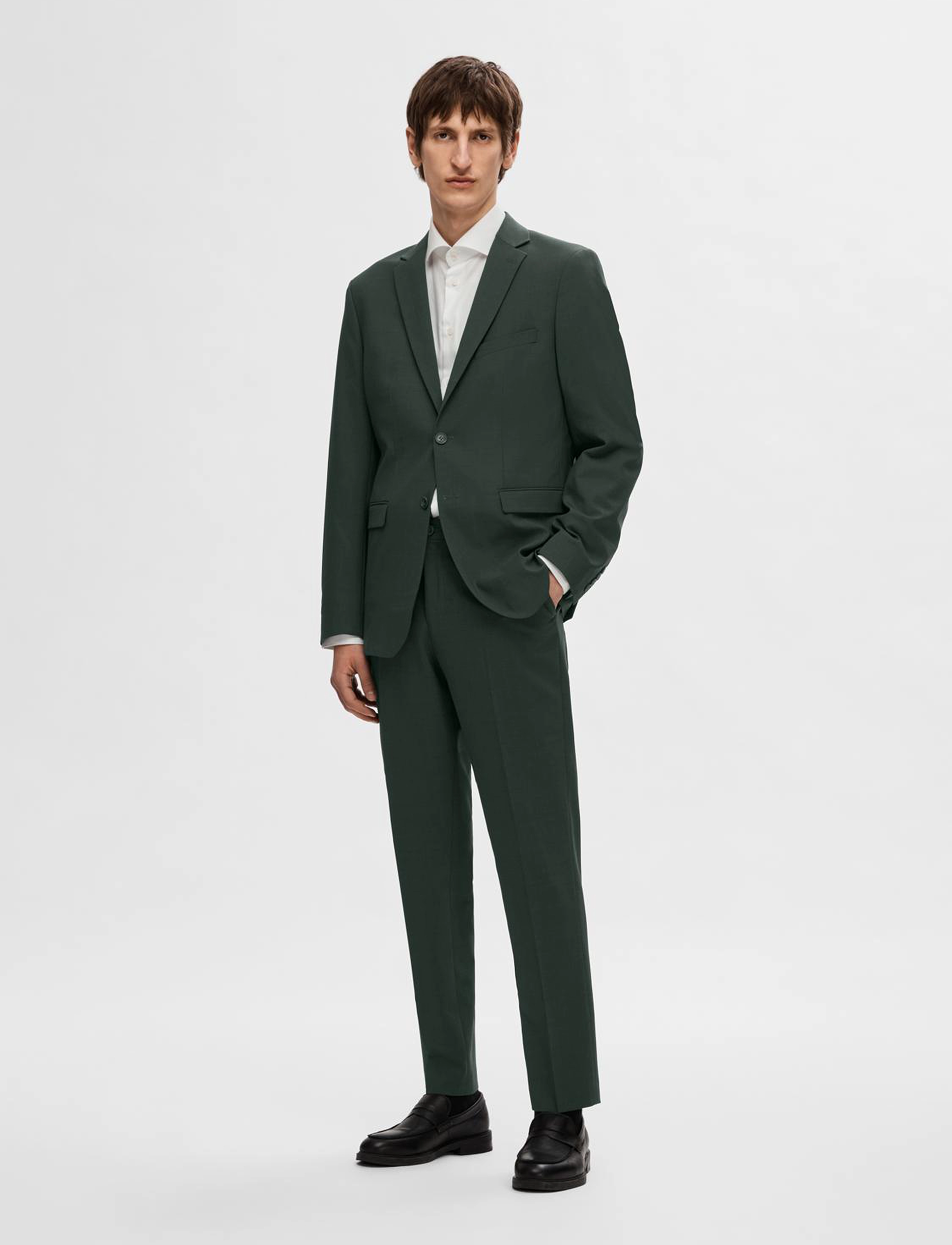 Selected - SLHSLIM-ELON BLZ FLEX B NOOS - enkeltradede blazere - dark green - 5