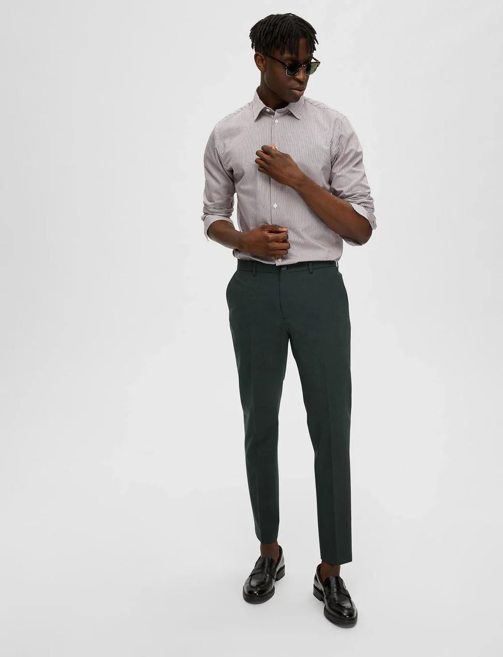 Selected - SLHSLIM-ELON TRS FLEX B NOOS - pantalons habillés - dark green - 5