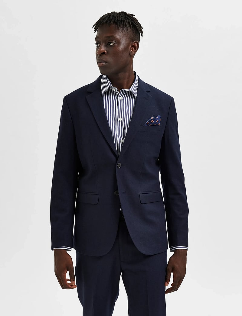 Selected - SLHSLIM-ADRIAN BLZ B NOOS - Ühe rinnatisega pintsakud - navy blazer - 0
