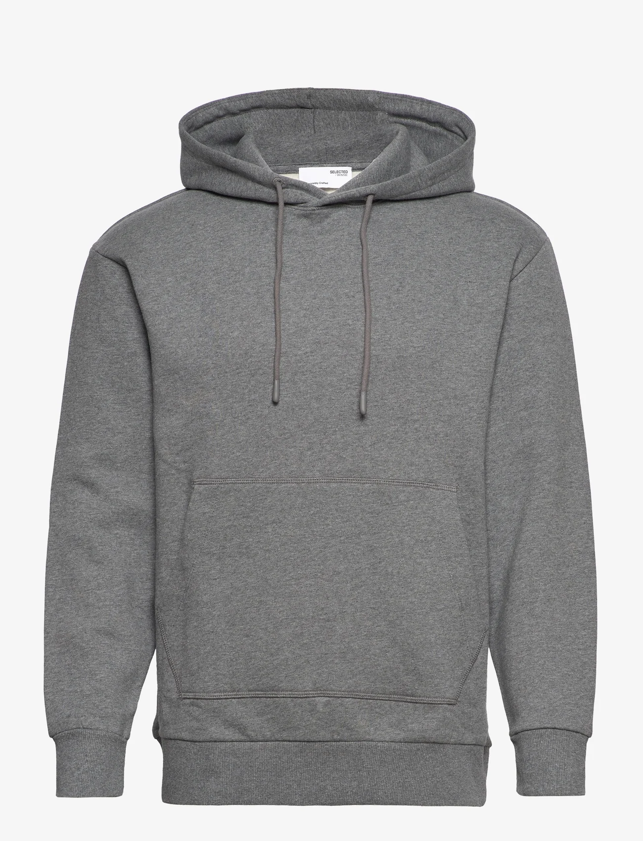 Selected Homme - SLHRELAXJACKMAN HOOD SWEAT S - sweatshirts - medium grey melange - 0