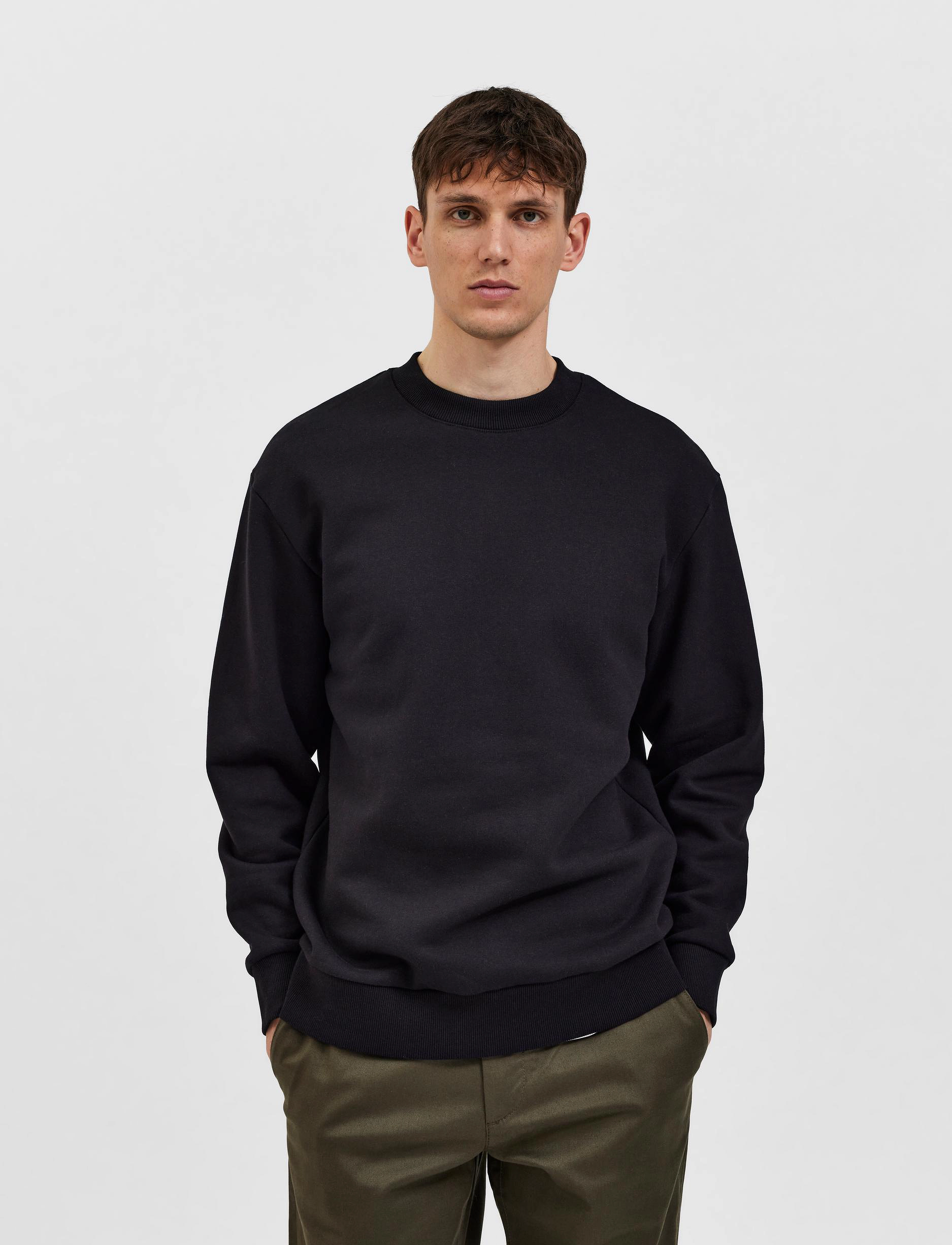 Selected Homme - SLHRELAXHOFFMAN CREW NECK SWEAT S - black - 2