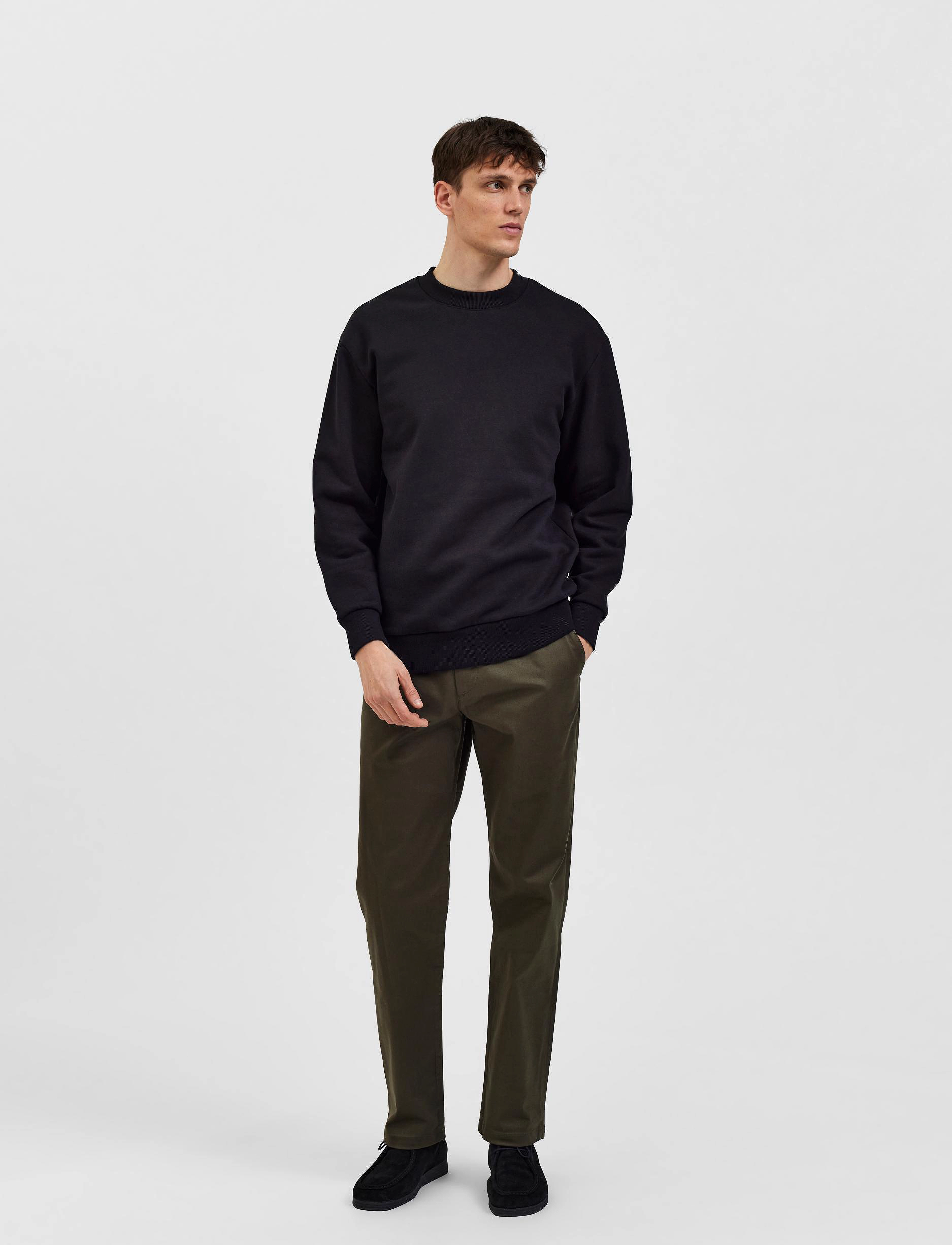 Selected Homme - SLHRELAXHOFFMAN CREW NECK SWEAT S - black - 4